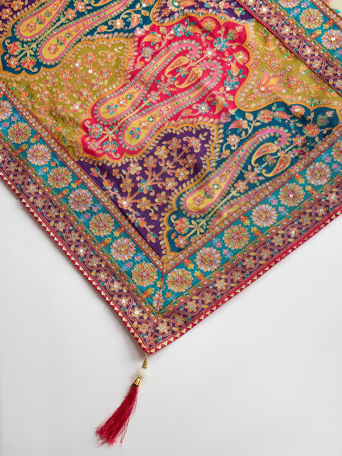 Cream Silk Blend saree – detail view 6