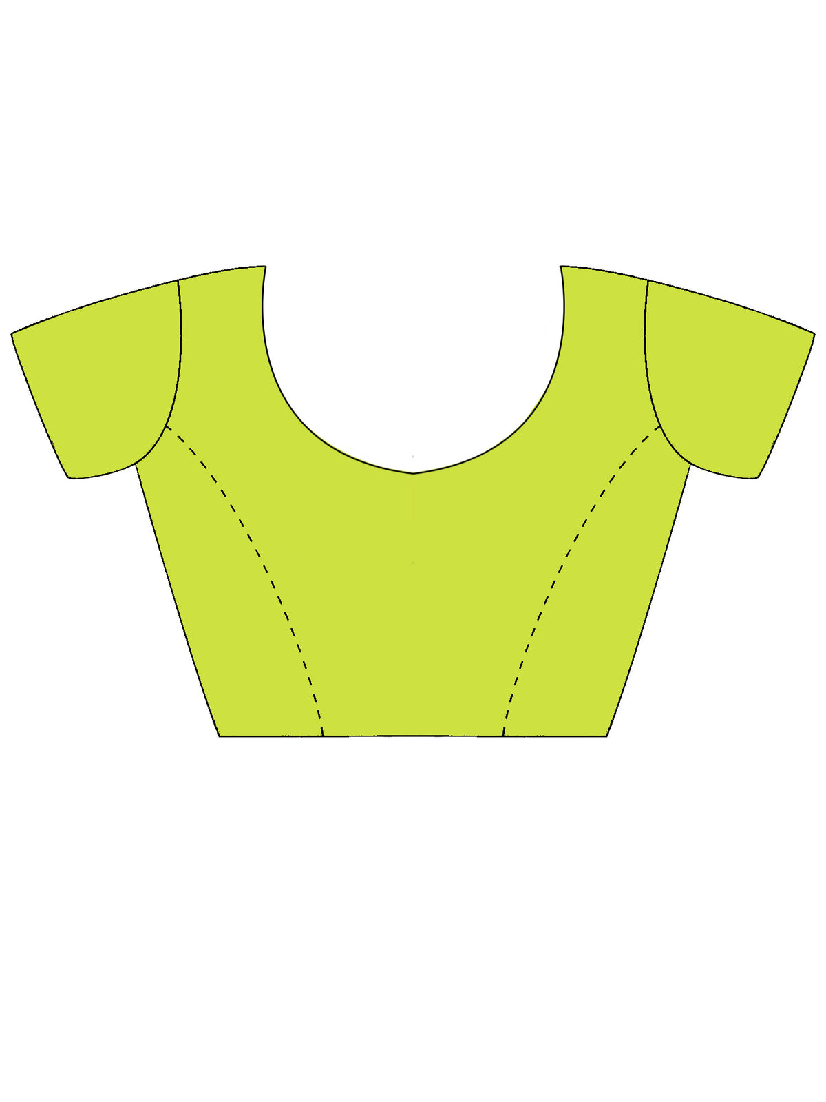 Unstitched lime green georgette blouse piece with solid design