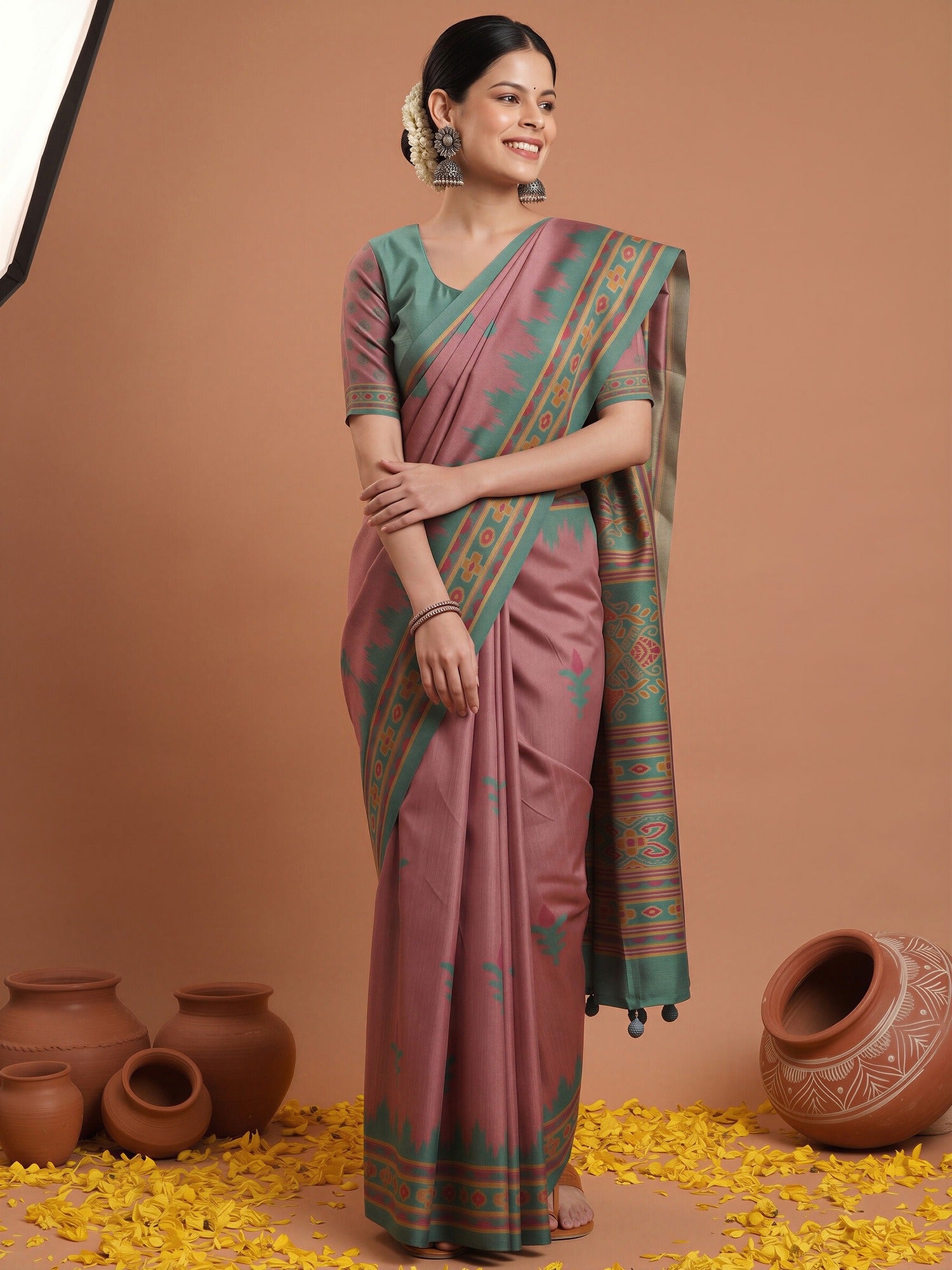 Mauve Silk Blend saree – detail view 3