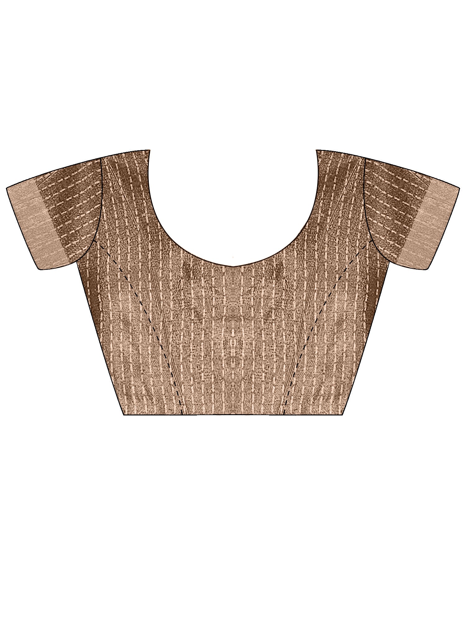 Unstitched beige cotton silk blouse piece with ethnic motif design