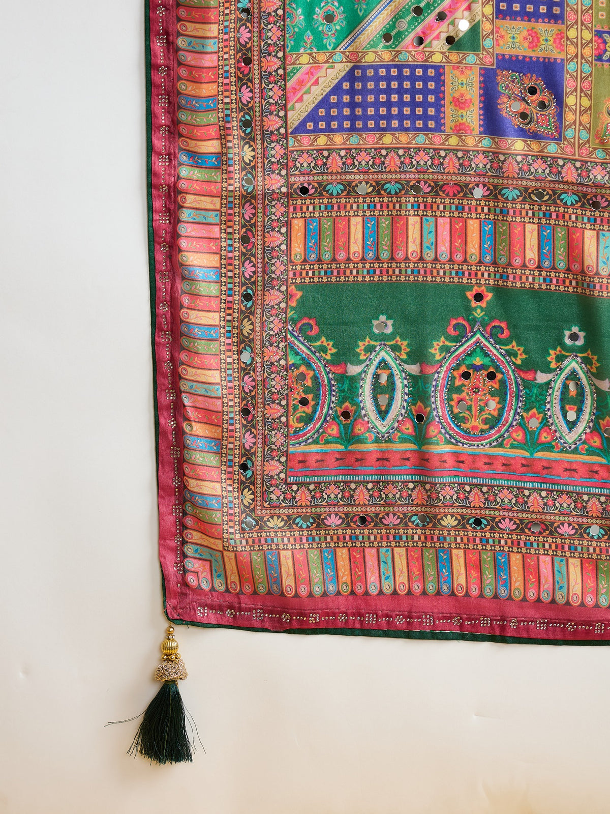 Multicolored Silk Blend saree – detail view 4