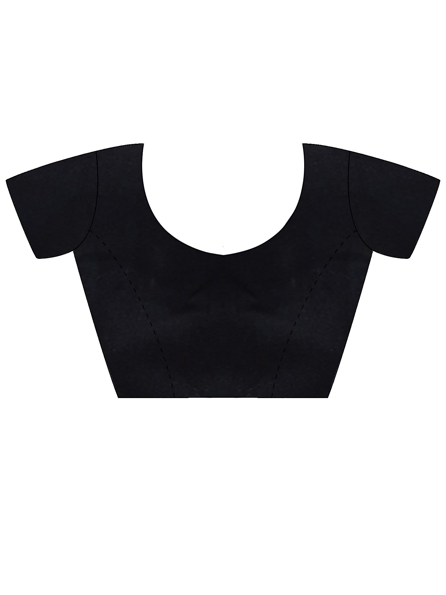 Unstitched black bhagalpuri silk blouse piece with solid design