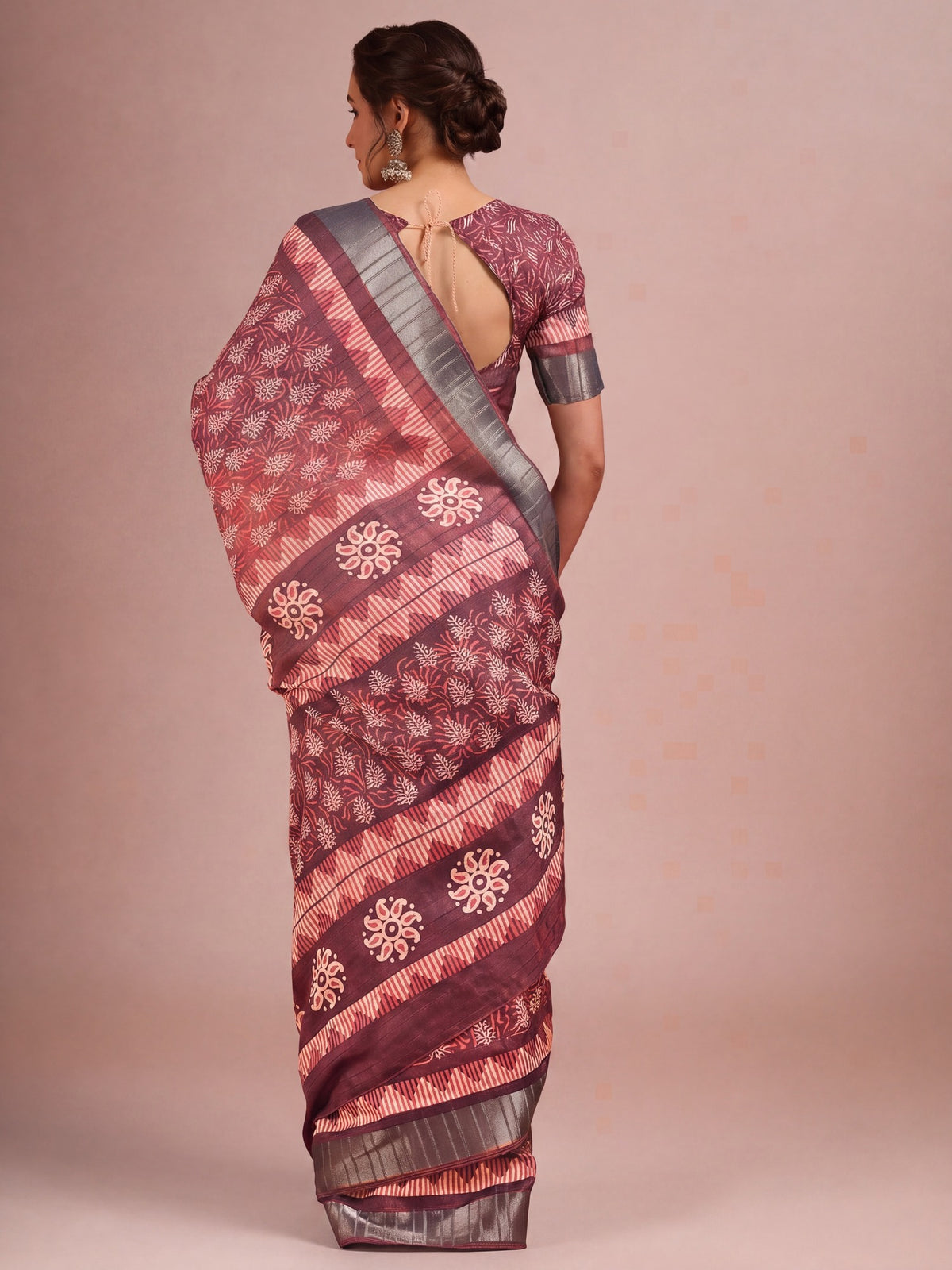 Brown Cotton Silk saree – detail view 2