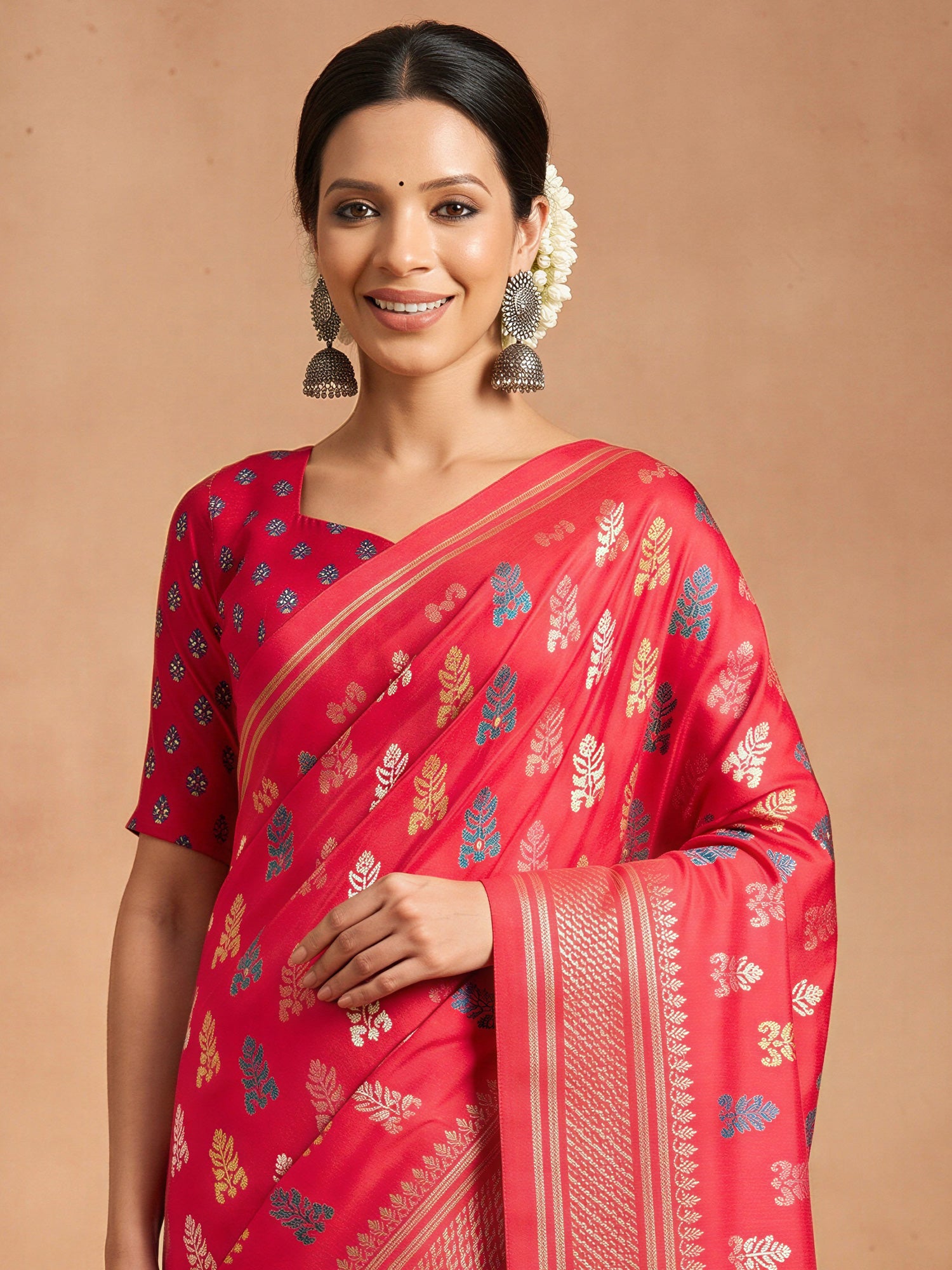 Pink Silk Blend saree – detail view 3