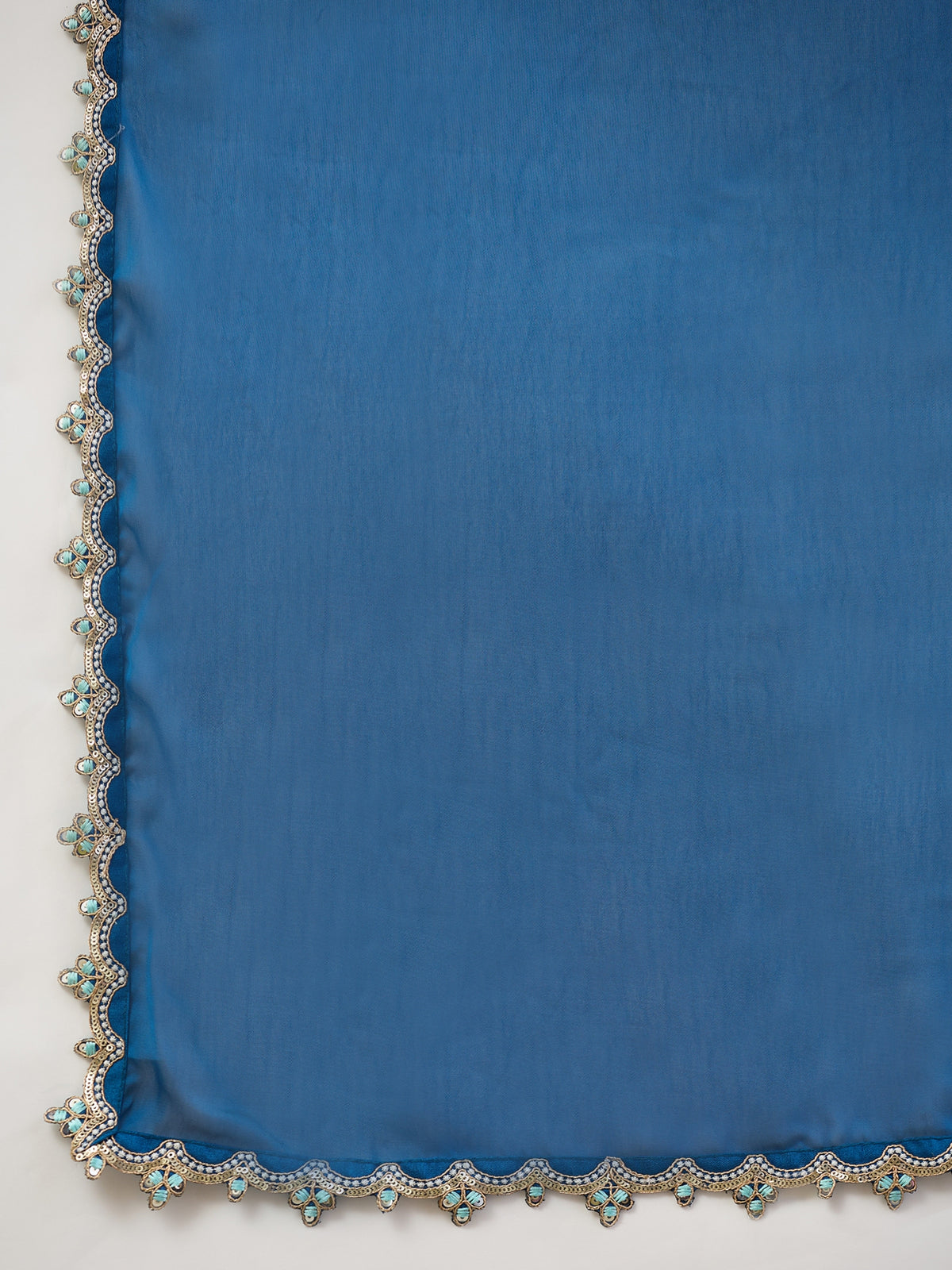 Blue Pure Georgette saree – detail view 5