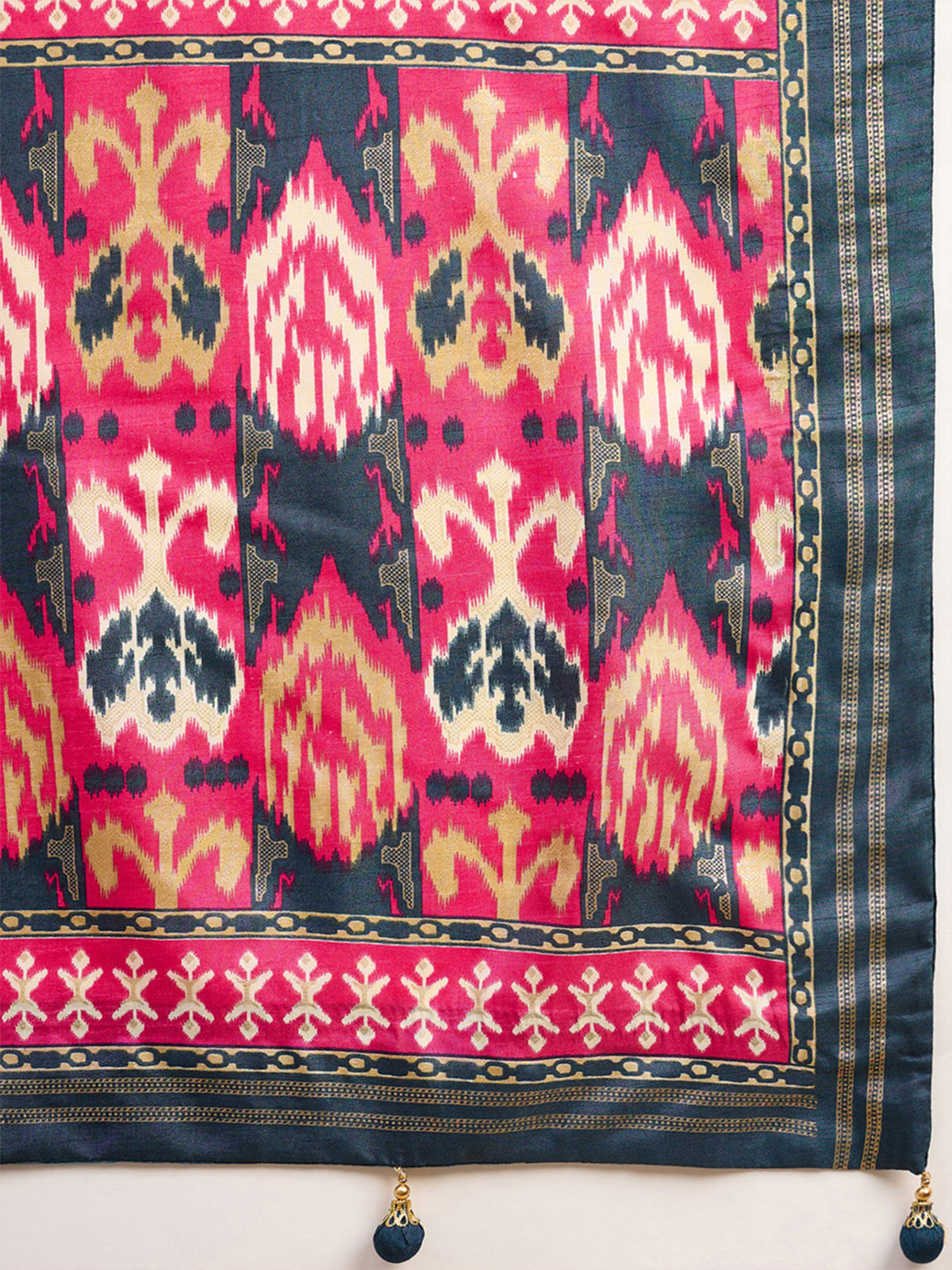 Teal Blue Silk Blend saree – detail view 5