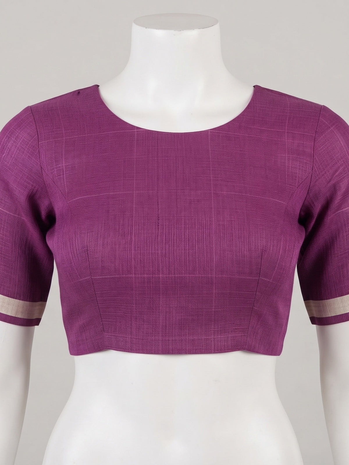 Magenta Kota Doria Cotton saree – detail view 1