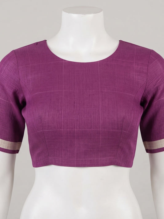 Magenta Kota Doria Cotton saree – detail view 1
