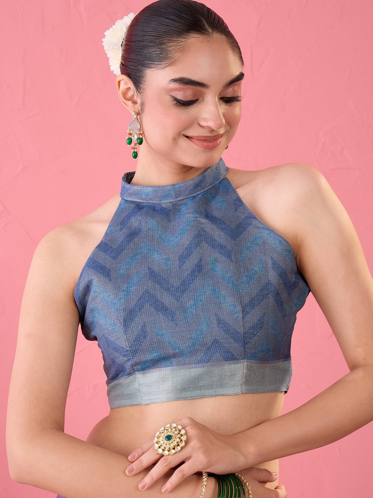 Multicolored Cotton Silk saree – detail view 6