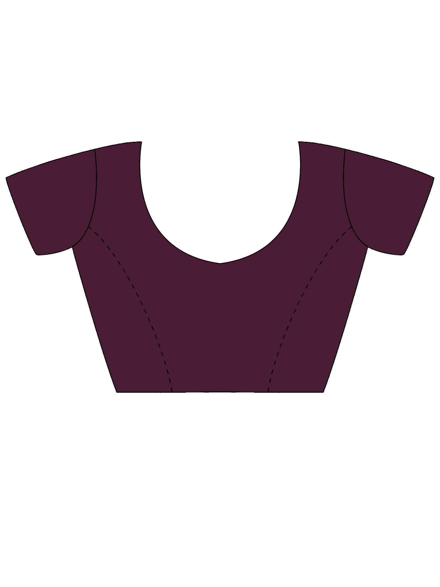 Unstitched wine georgette blouse piece with solid design