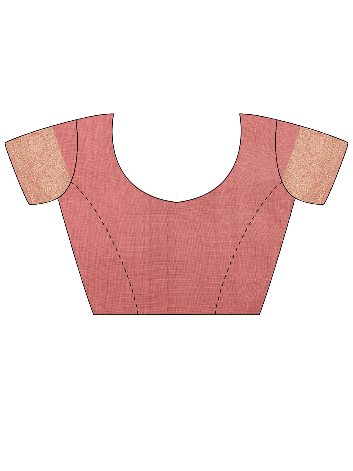 Unstitched pink silk blend blouse piece with solid design