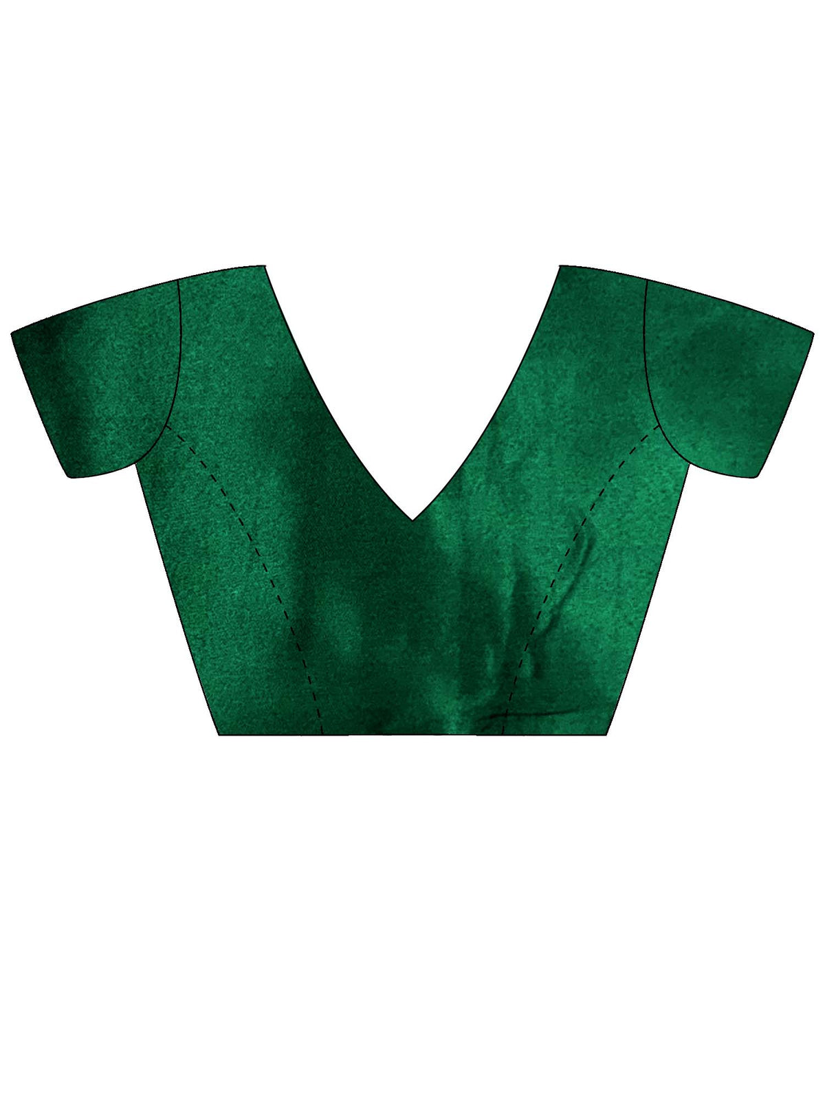 Unstitched teal green  blouse piece with solid design