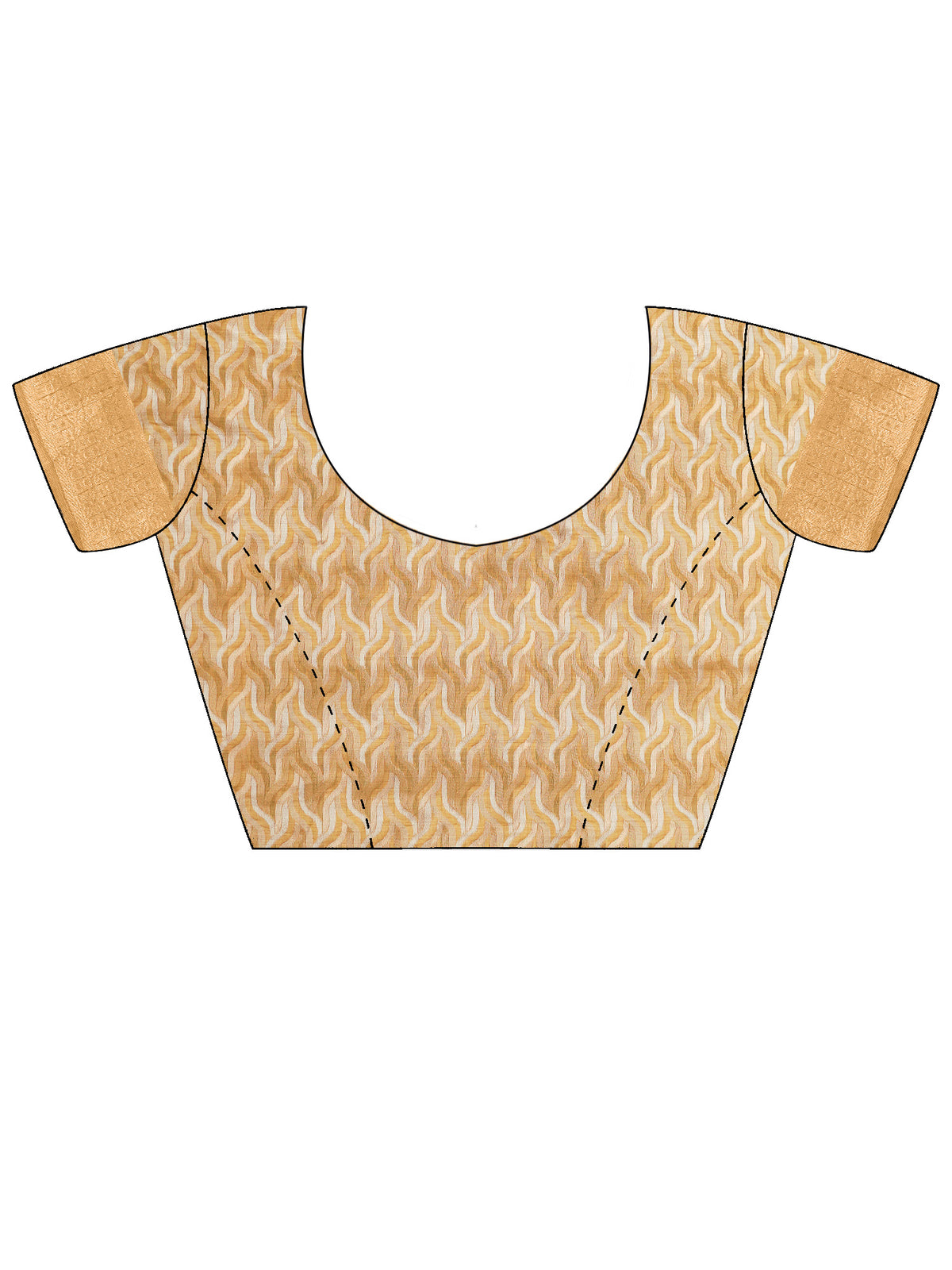 Unstitched beige cotton linen blouse piece with woven design design