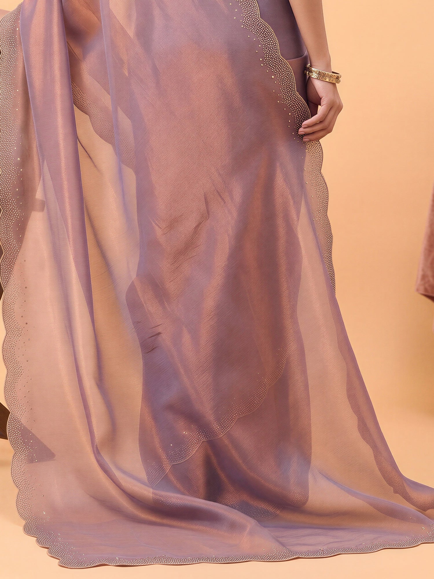 Metallic Satin Silk saree – detail view 5