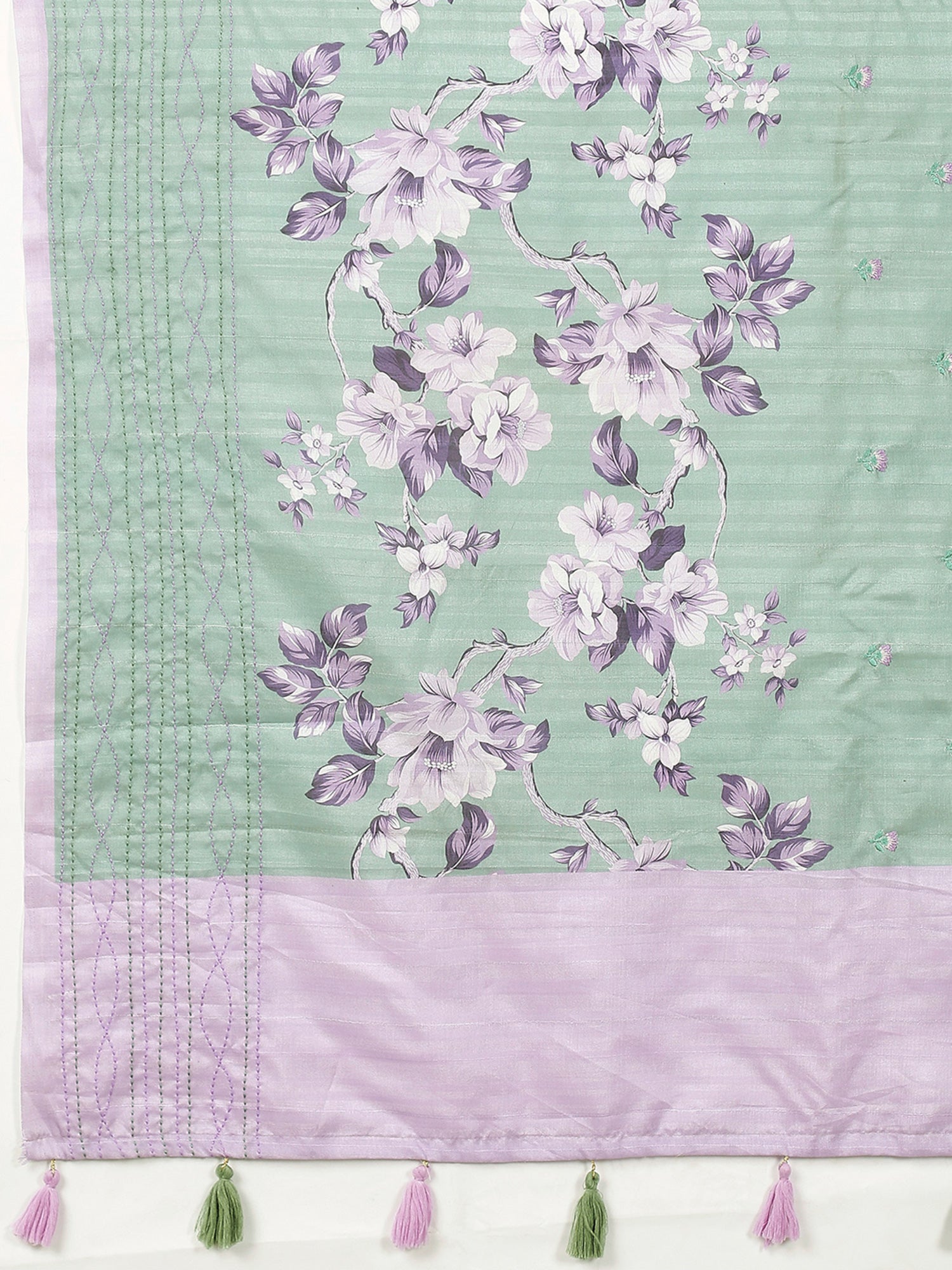 Teal Green Silk Blend saree – detail view 5