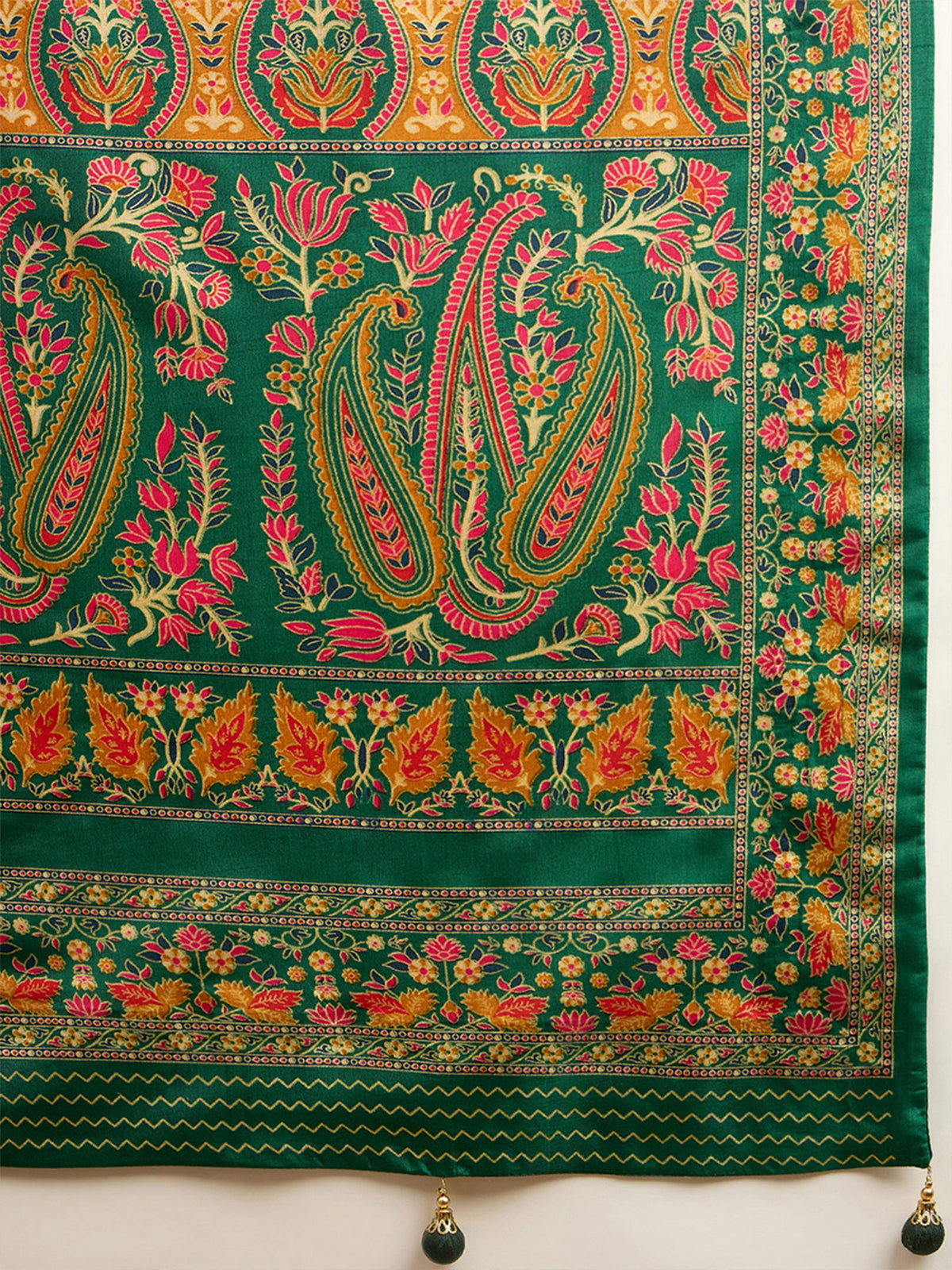 Green Silk Blend saree – detail view 5
