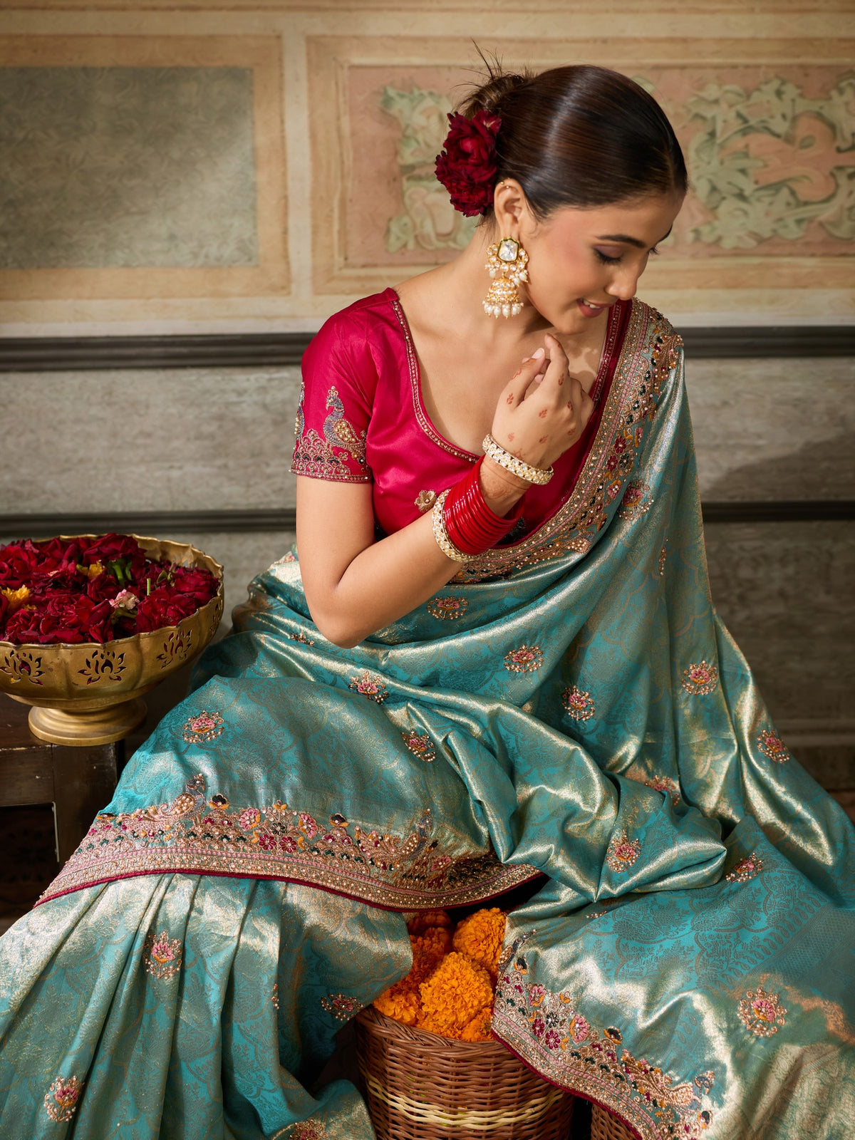 Light Blue Silk Blend saree – detail view 1