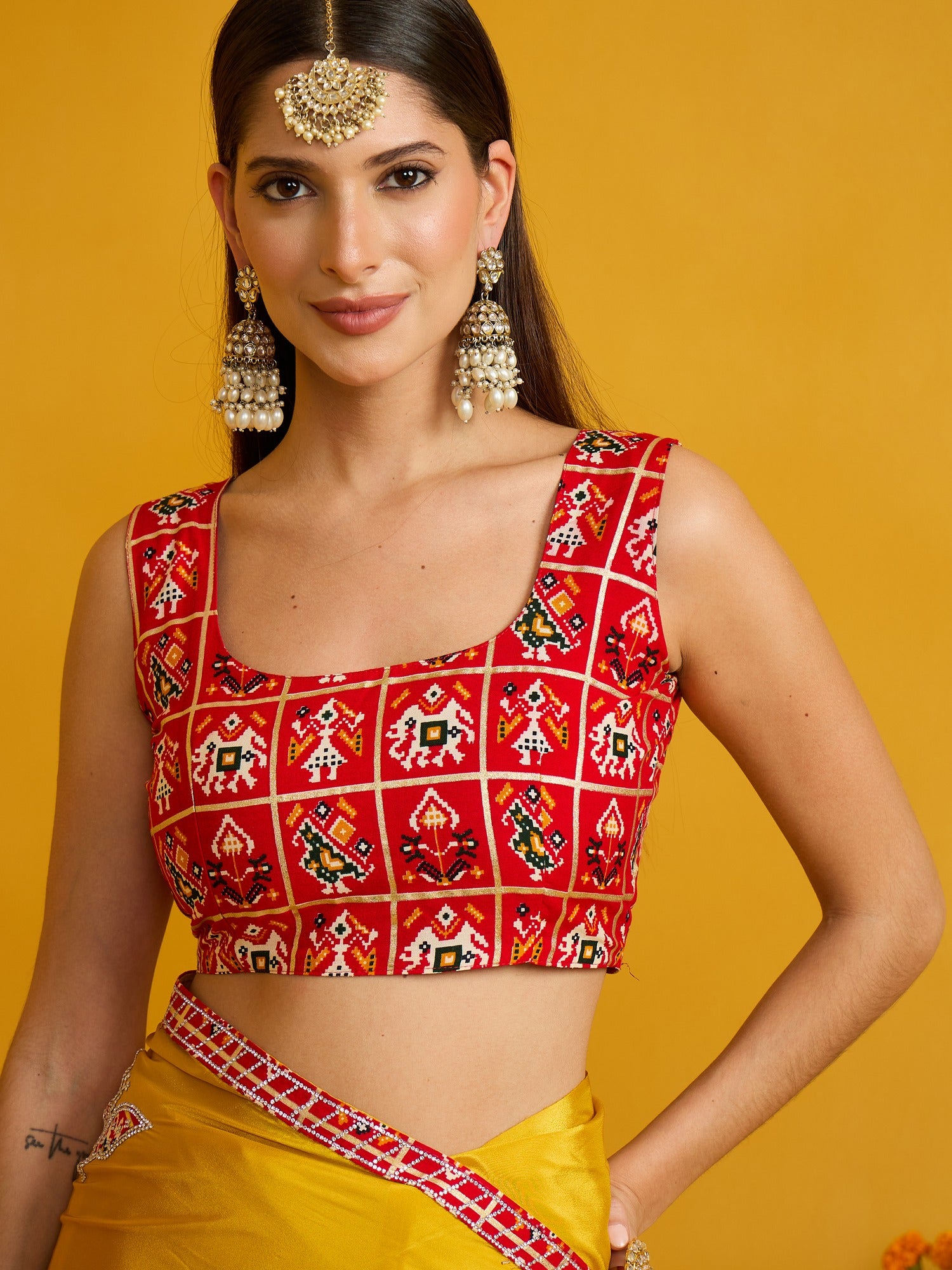 Yellow Silk Blend saree – detail view 5