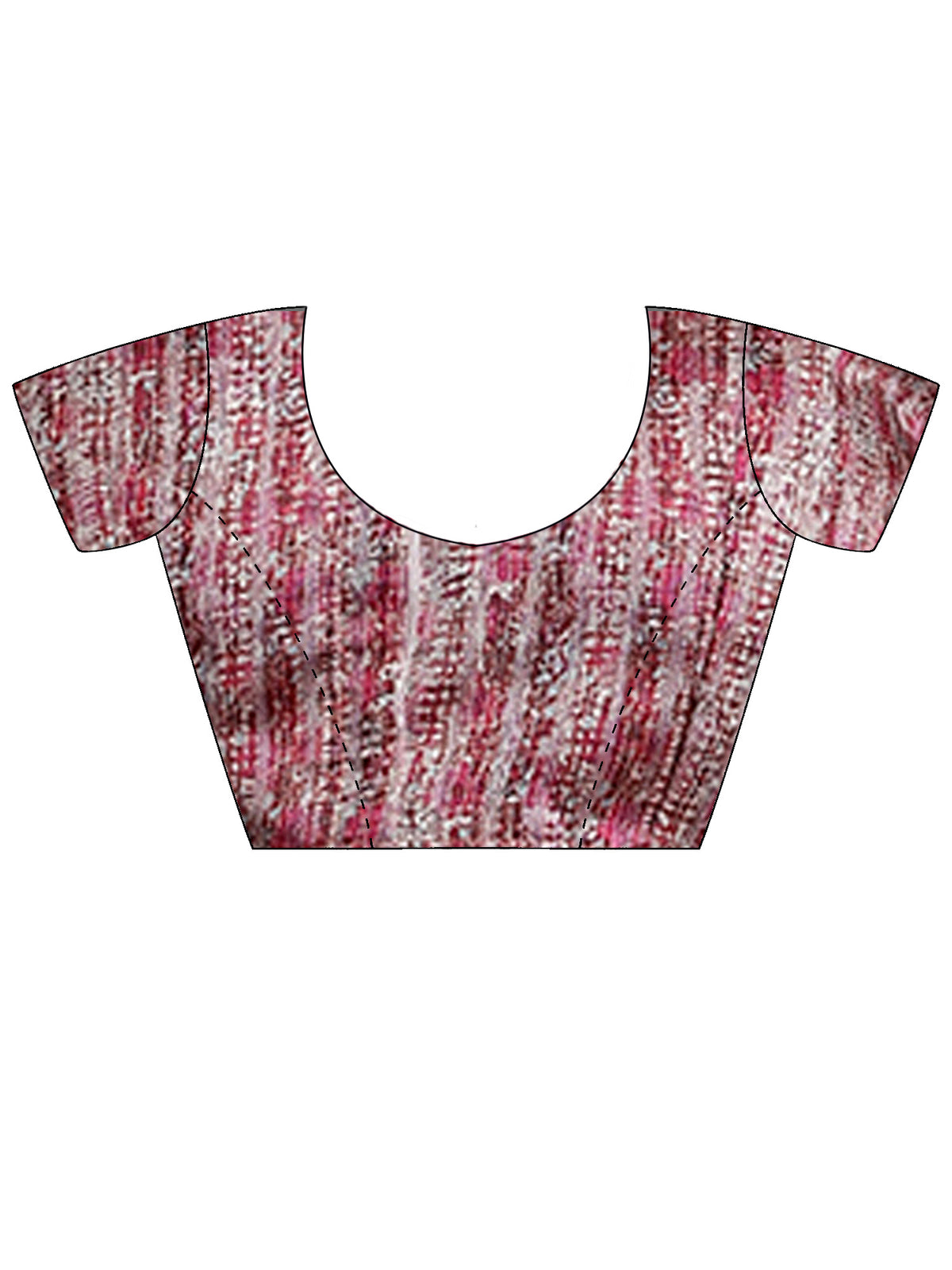 Unstitched pink cotton blend blouse piece with abstract design