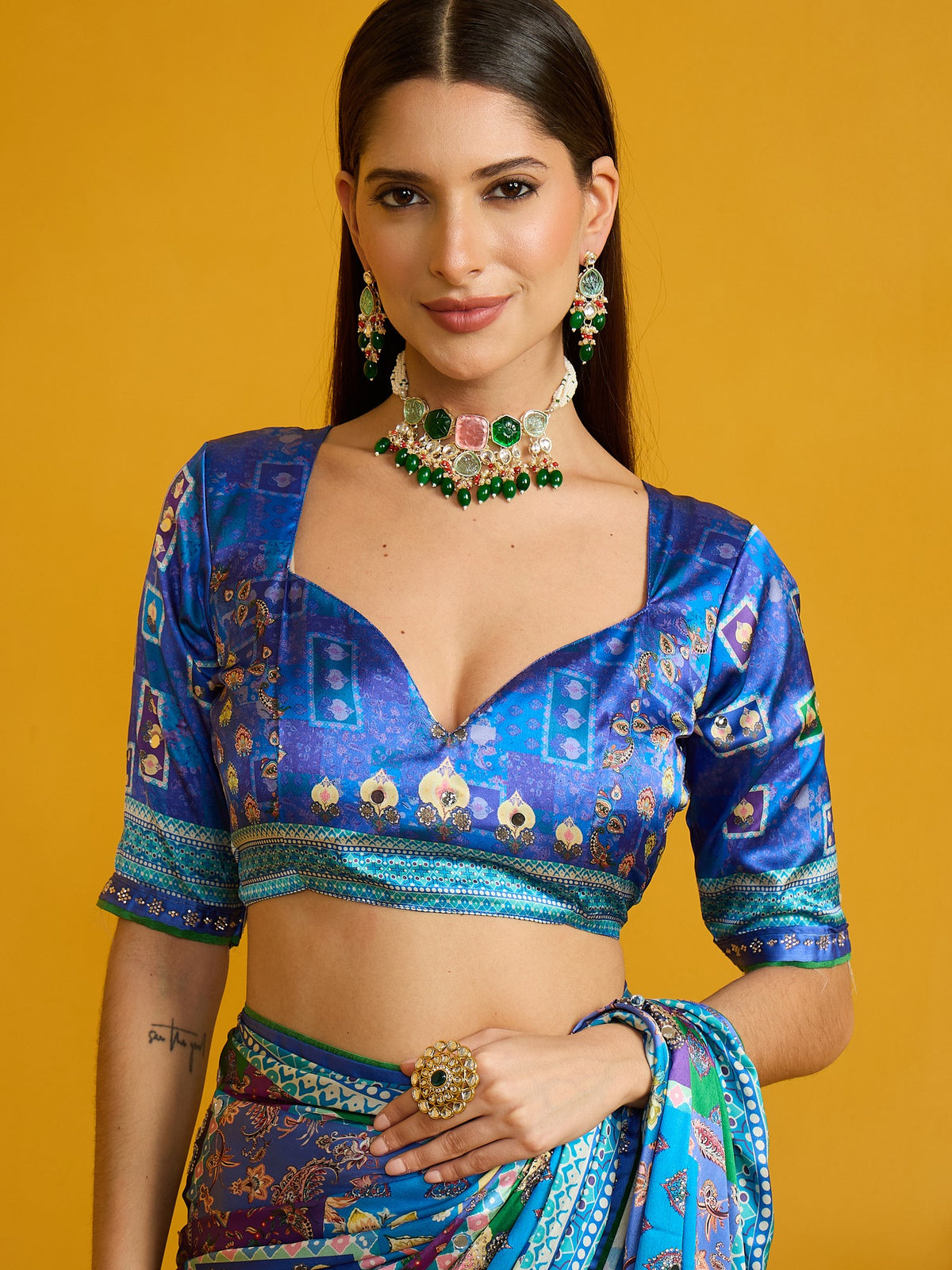 Light Blue Silk Blend saree – detail view 5