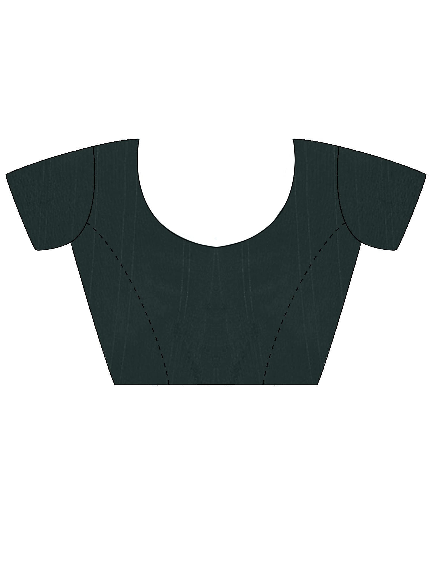 Unstitched teal blue cotton linen blouse piece with solid design
