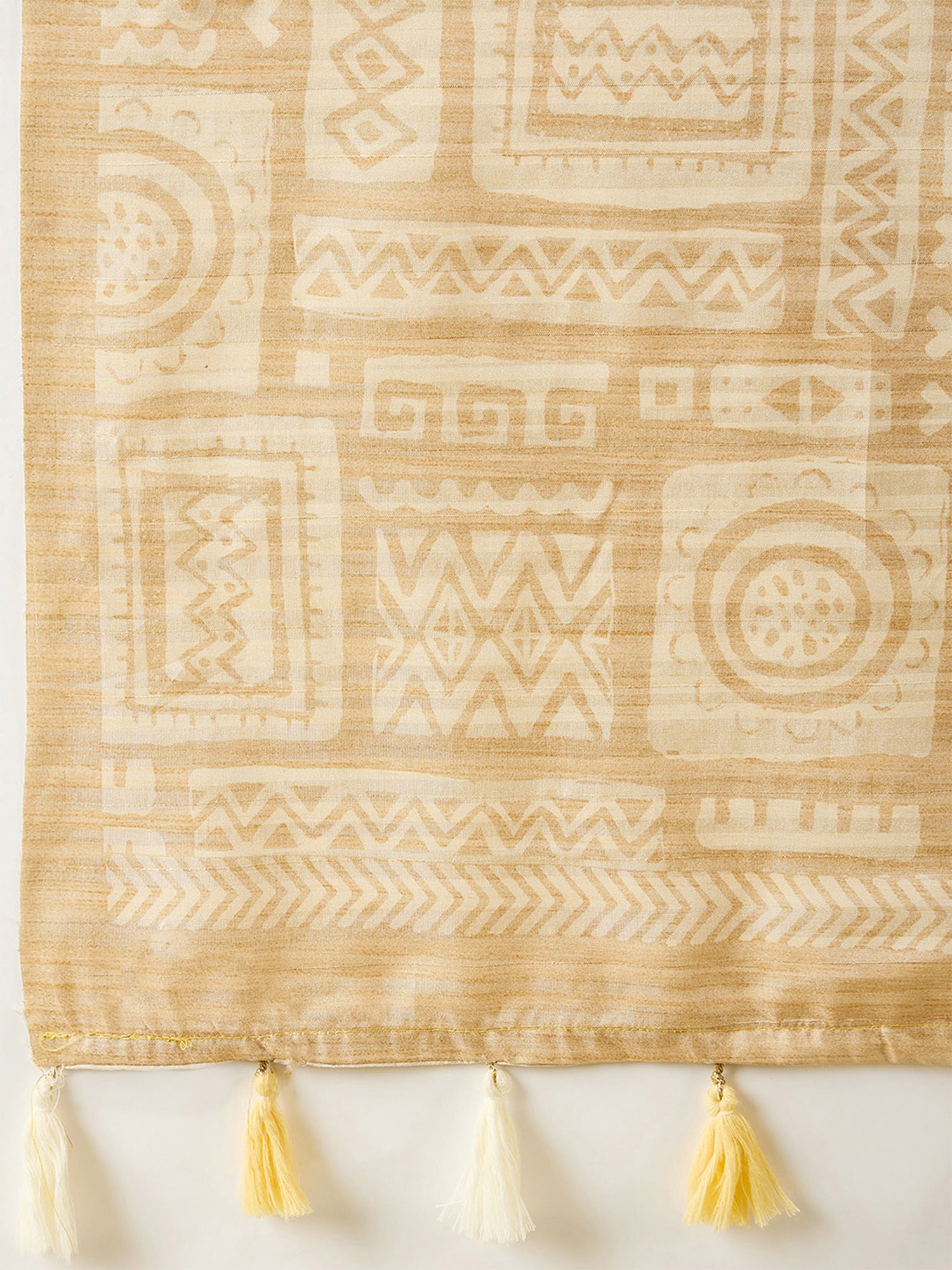 Beige Silk Blend saree – detail view 5