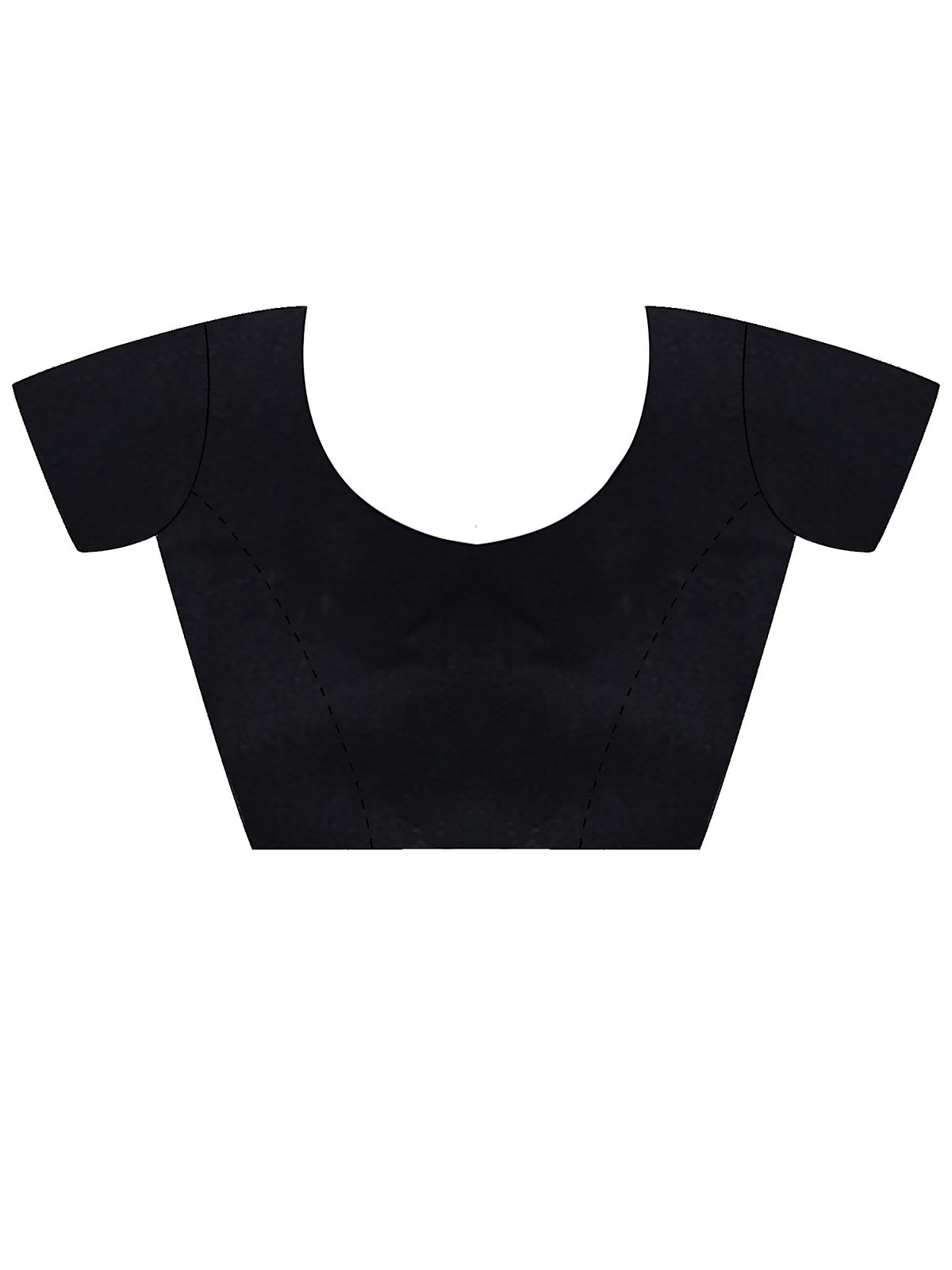 Unstitched black bhagalpuri silk blouse piece with solid design