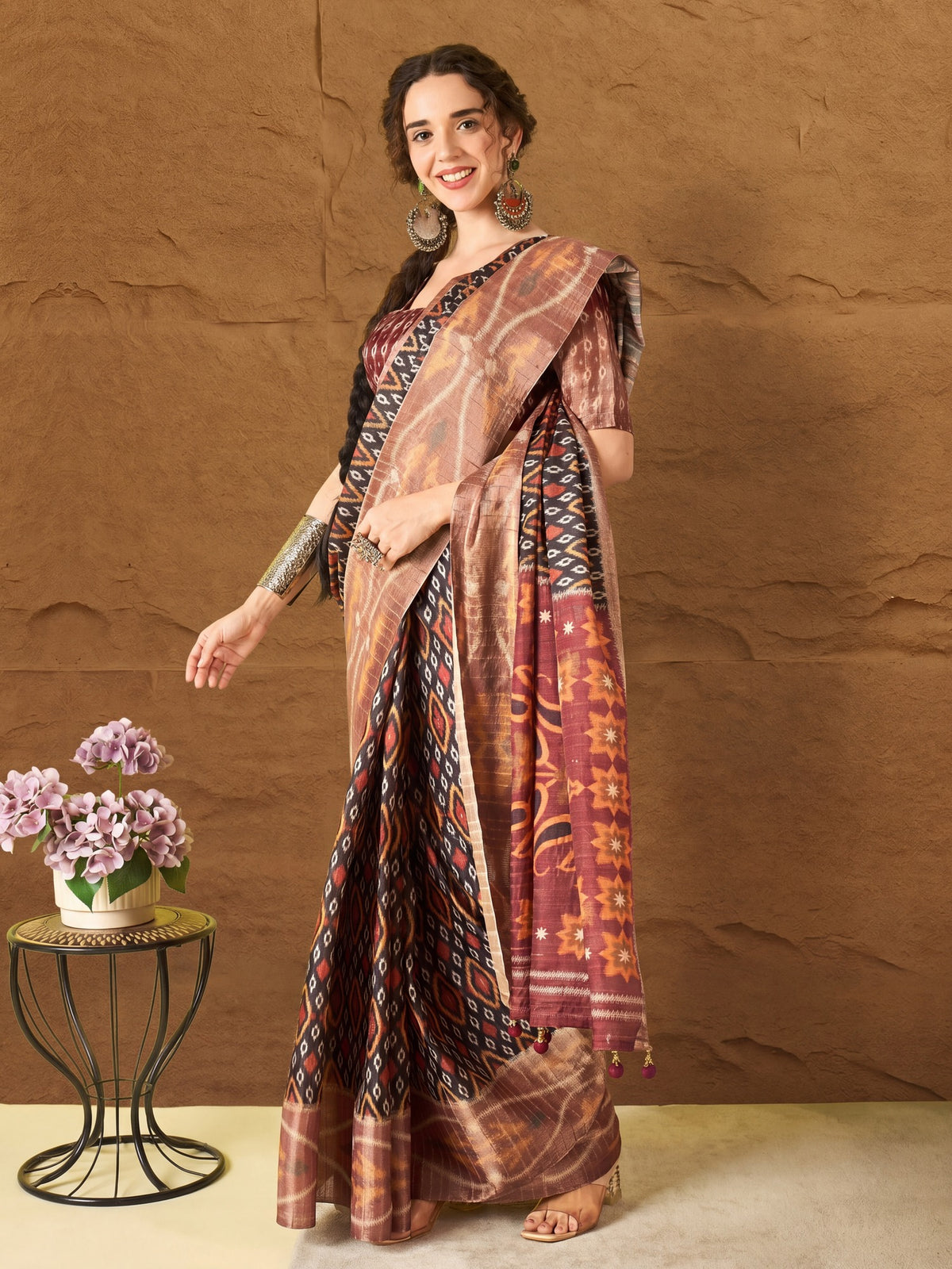 Black Silk Blend saree – detail view 2