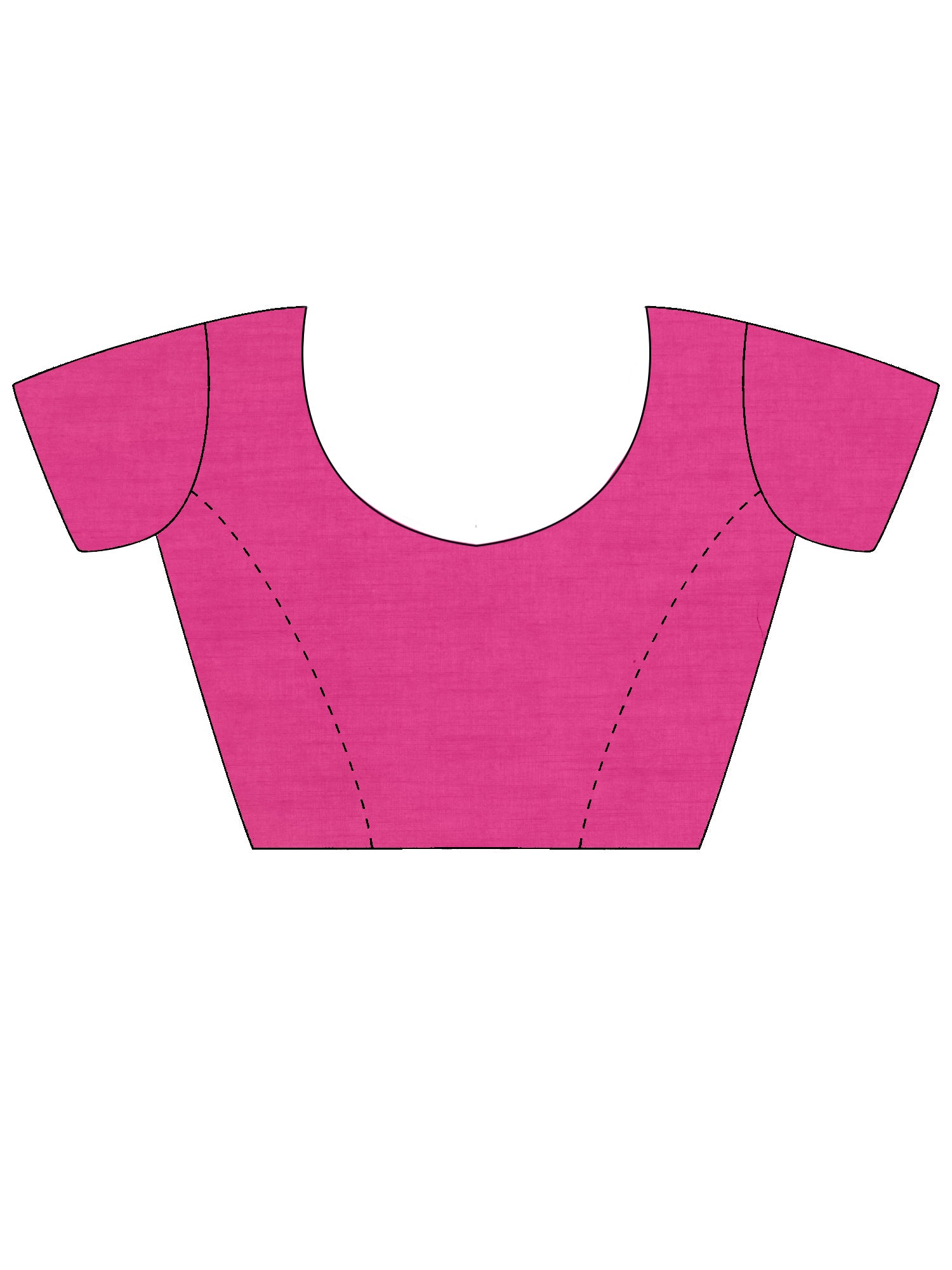 Unstitched pink cotton linen blouse piece with solid design