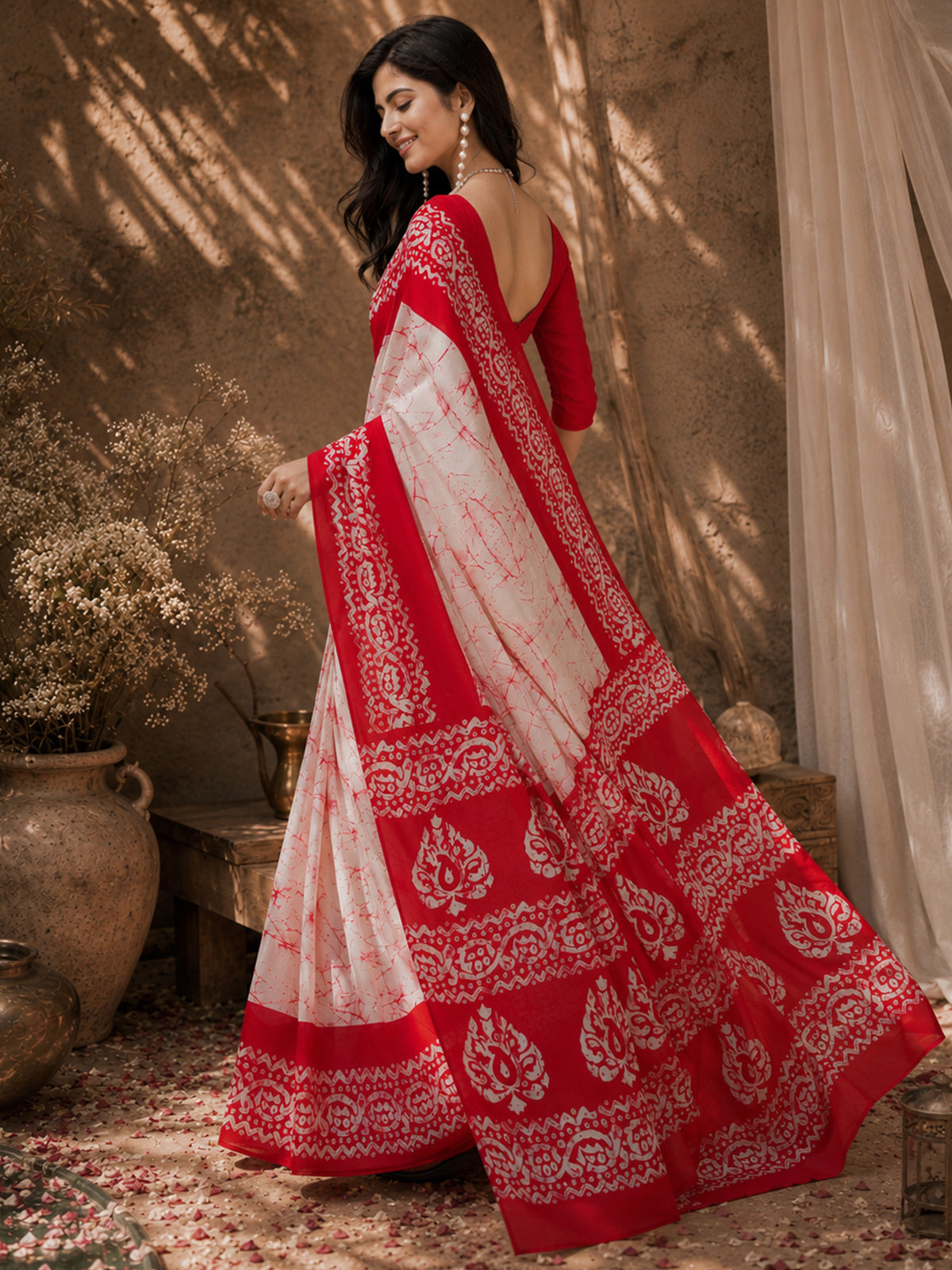Off White Bhagalpuri Silk saree – detail view 3