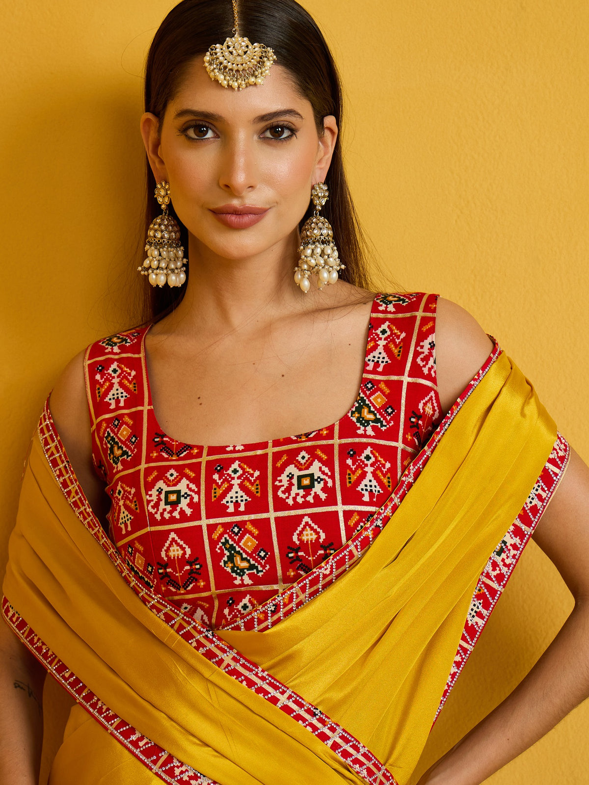 Yellow Silk Blend saree – detail view 3