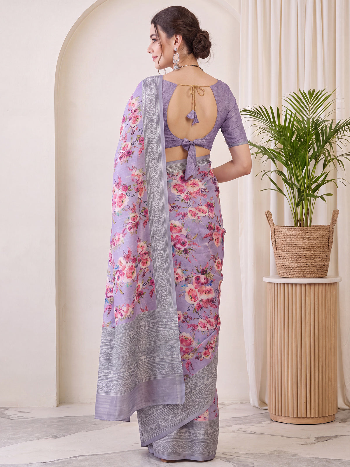 Lavender Silk Blend saree – detail view 1