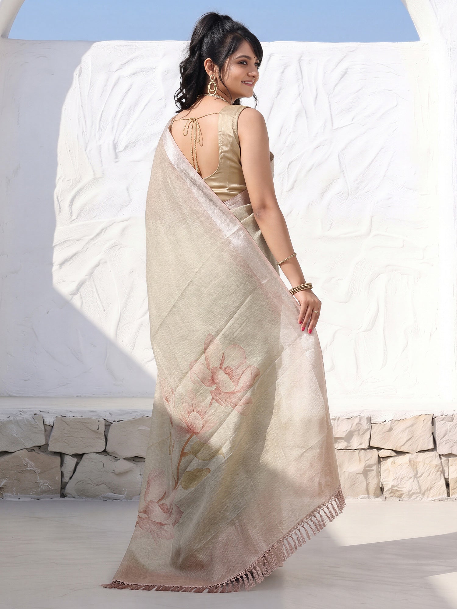 Metallic Cotton Silk saree – detail view 1