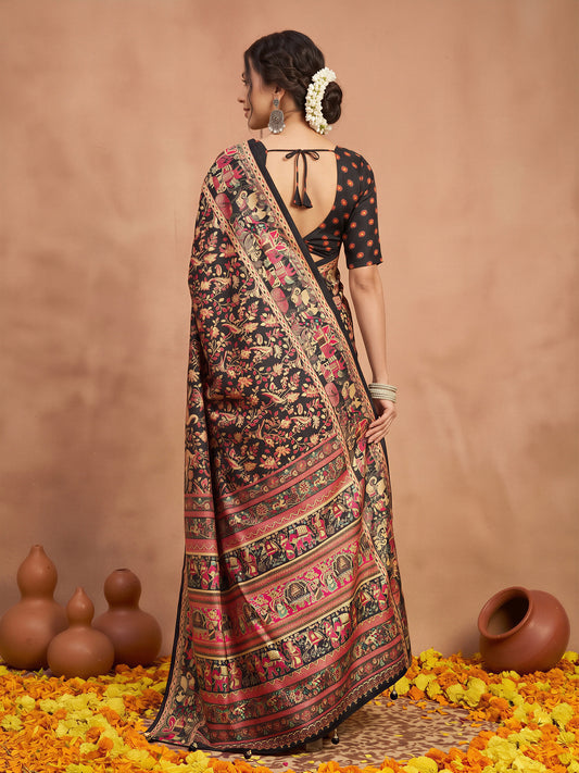 Black Silk Blend saree – detail view 1