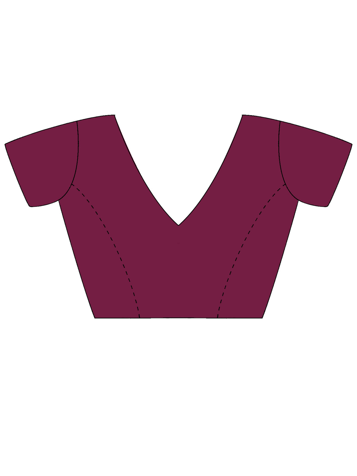 Unstitched wine satin blouse piece with embellished design