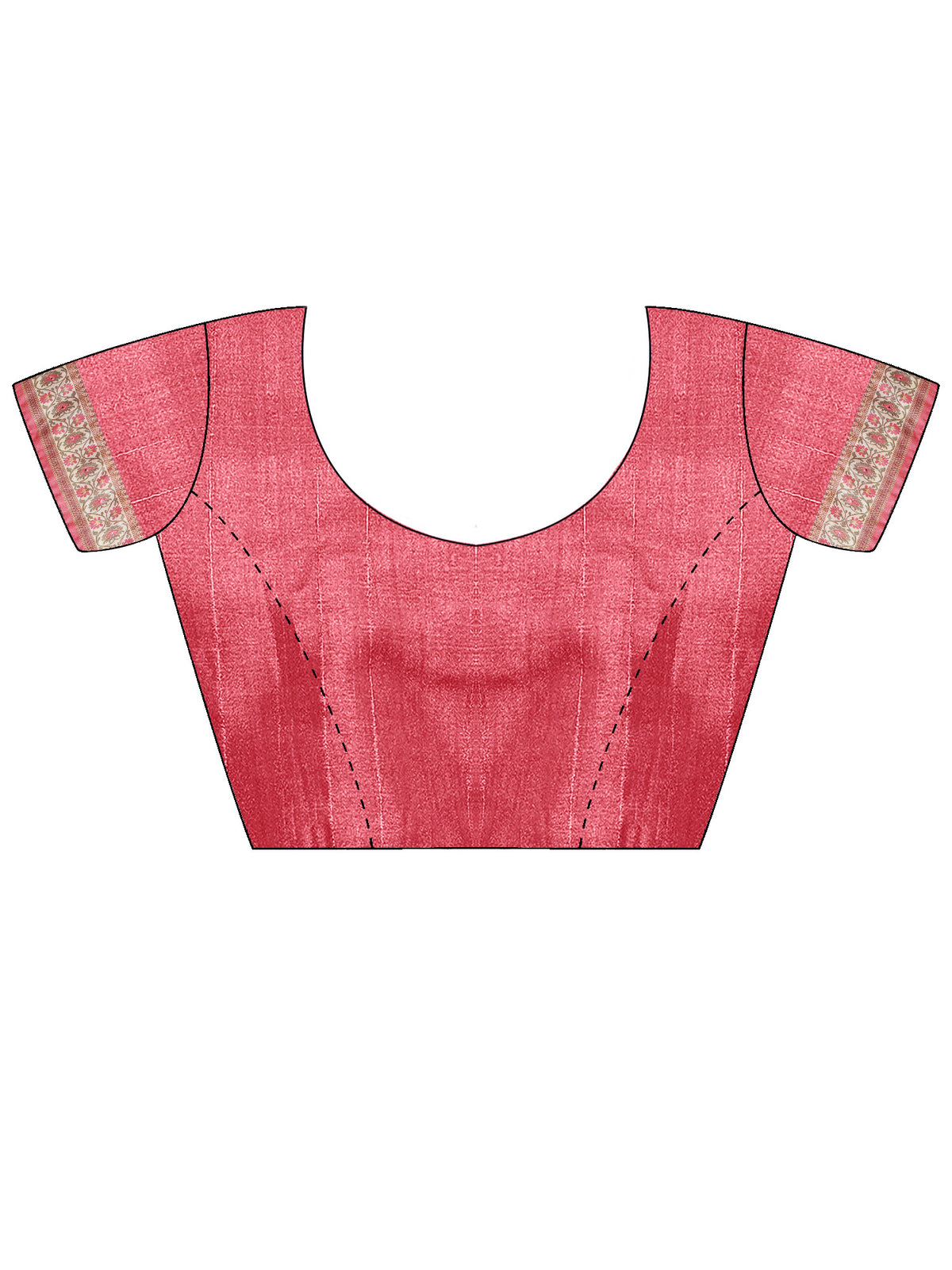 Unstitched peach silk blend blouse piece with solid design
