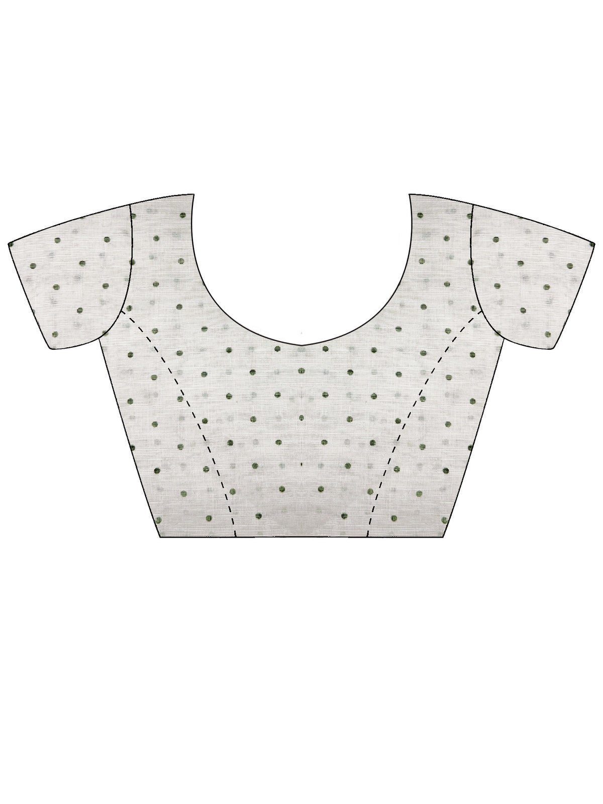 Unstitched off white linen blouse piece with ethnic motif design
