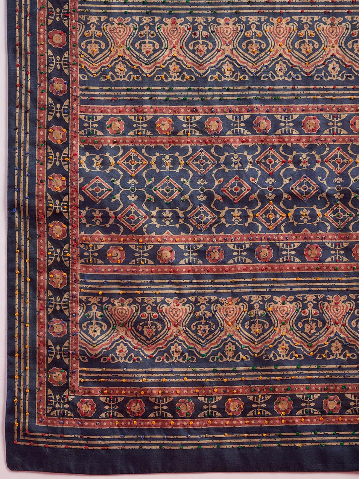 Blue Silk Blend saree – detail view 5