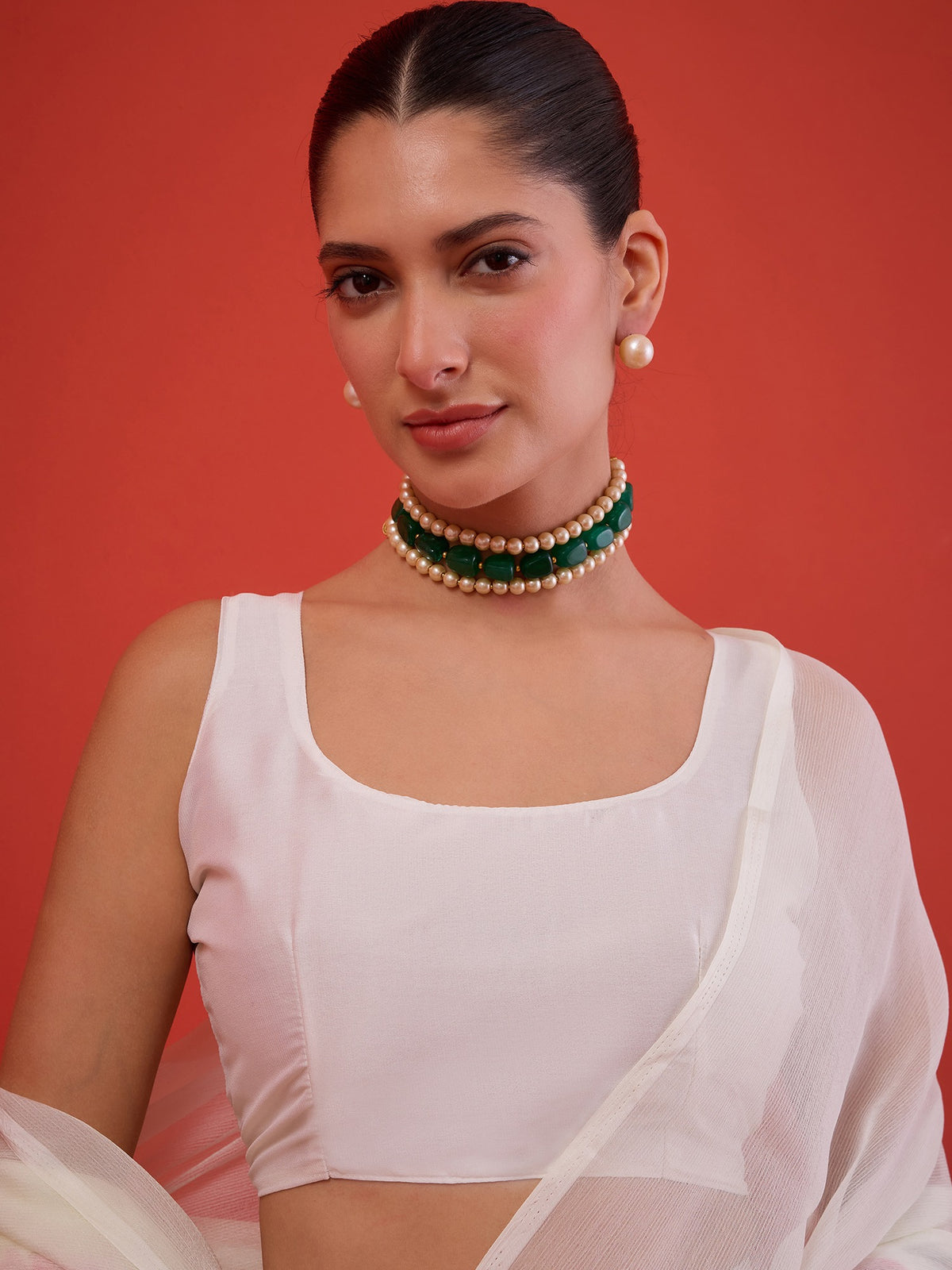 Off White Chiffon saree – detail view 3