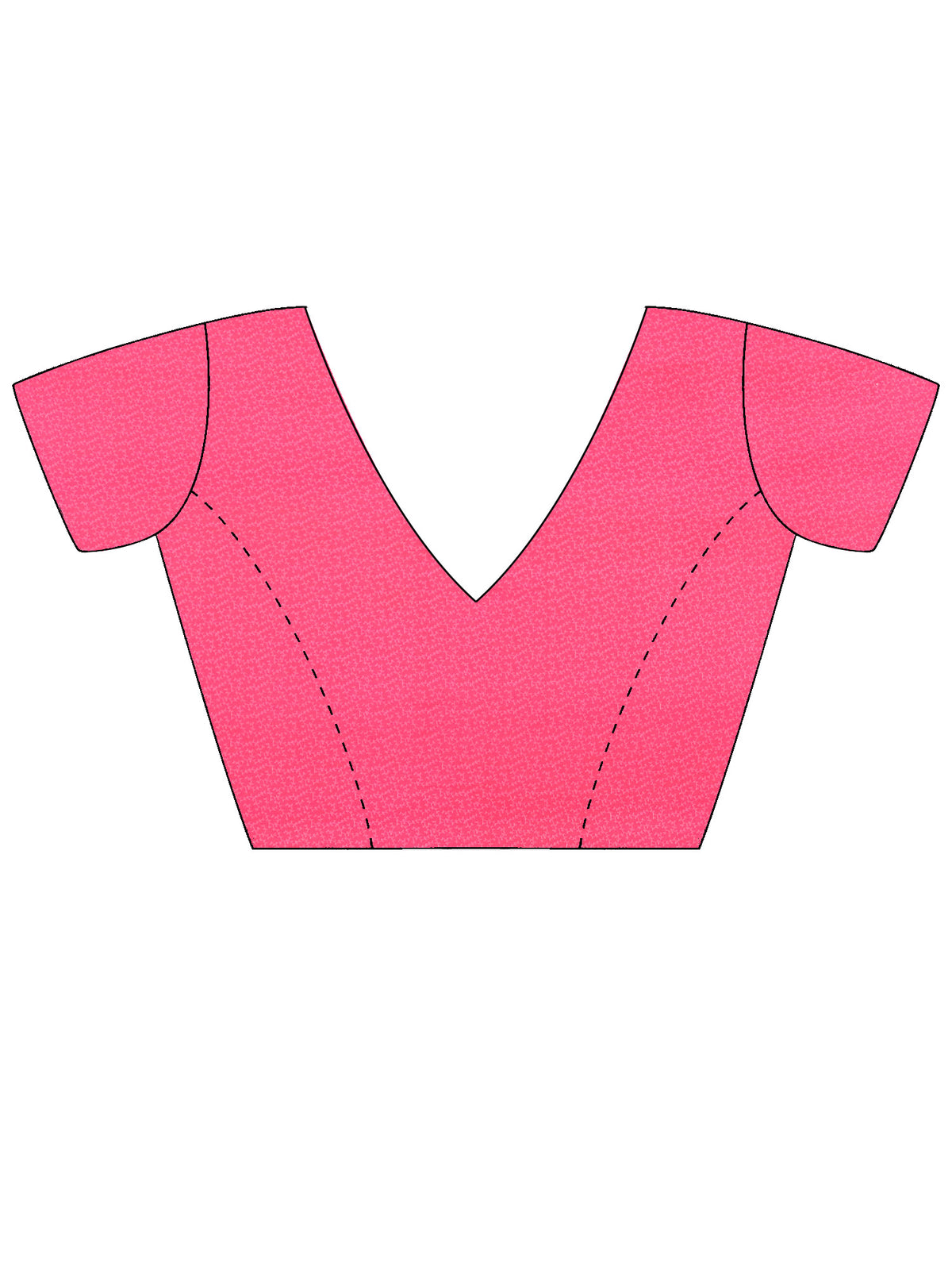 Unstitched pink crepe blouse piece with botanical design