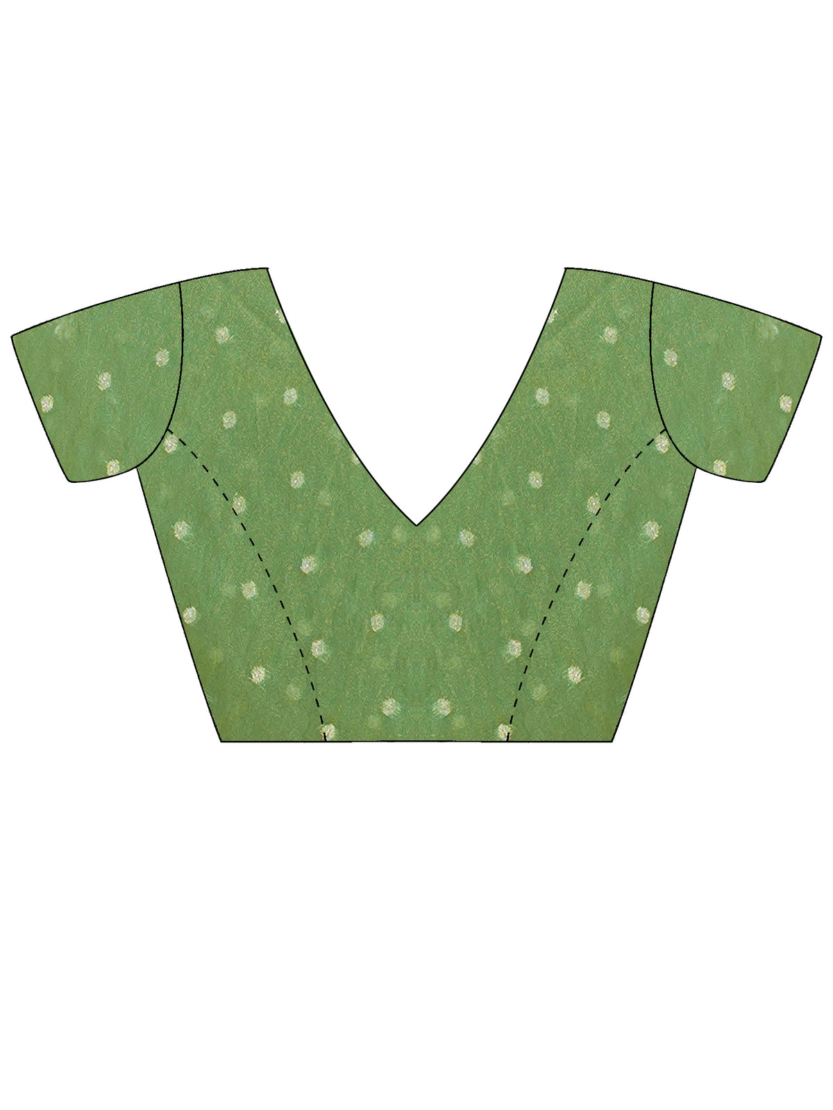 Unstitched lime green georgette blouse piece with zari butta design
