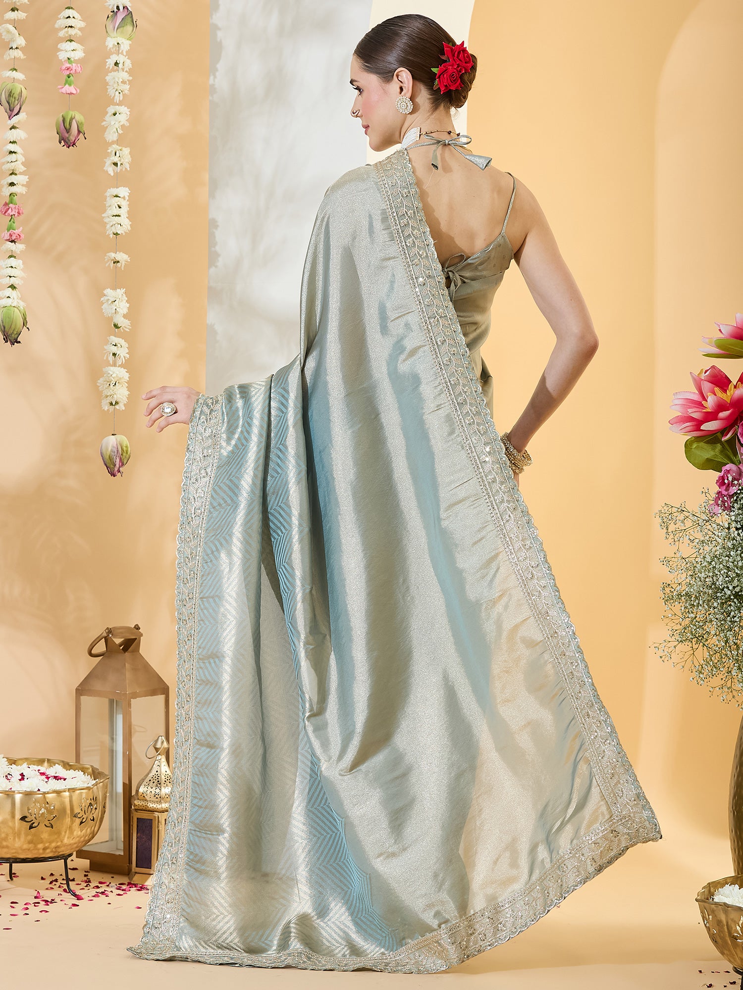 Light Blue Silk Blend saree – detail view 1