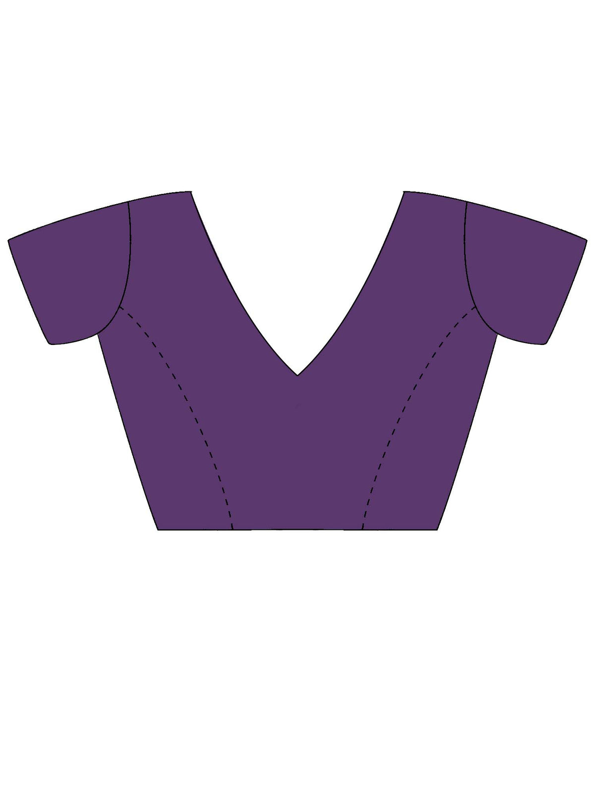 Unstitched purple georgette blouse piece with solid design