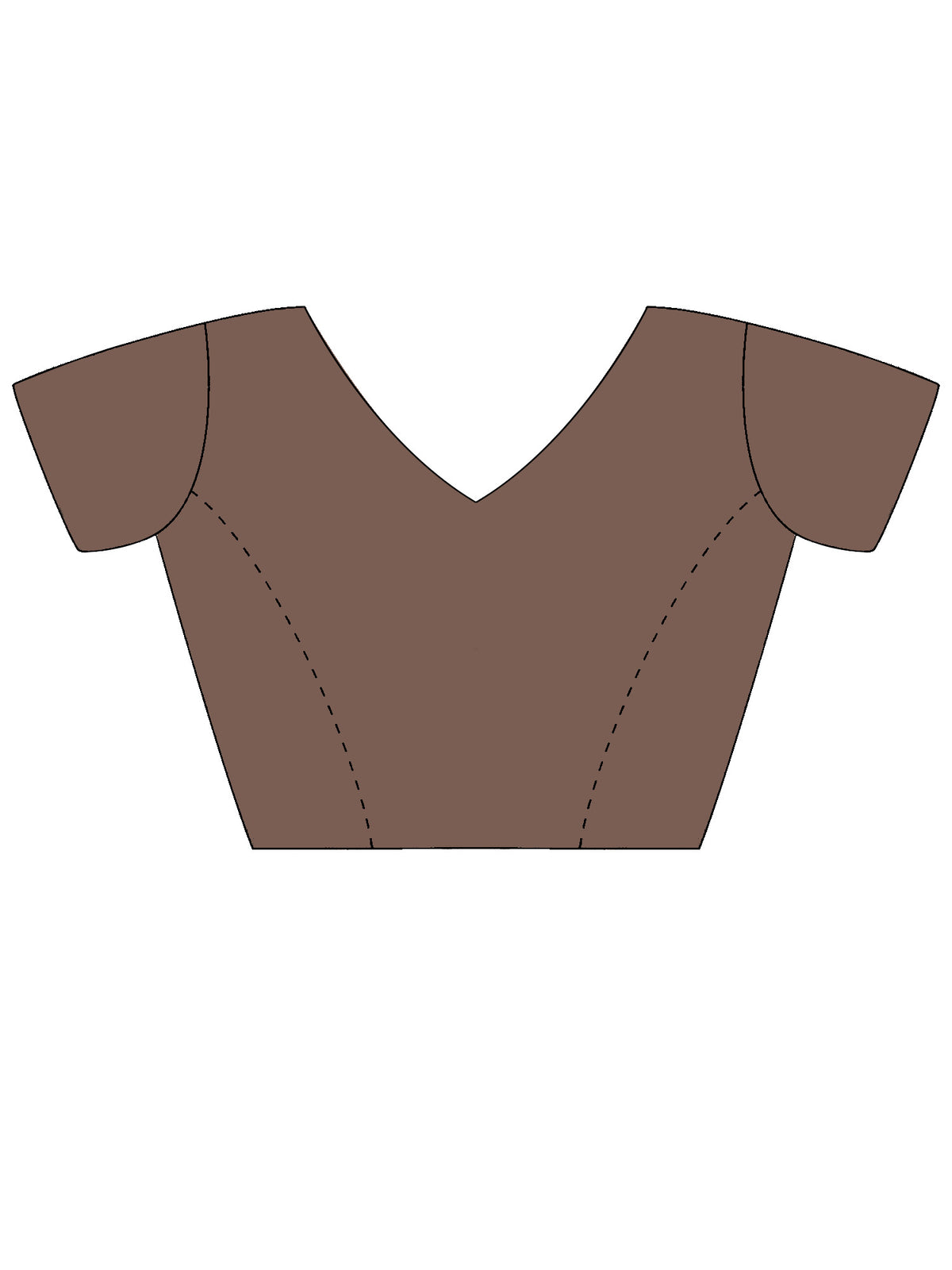 Unstitched taupe linen blend blouse piece with ethnic motif design