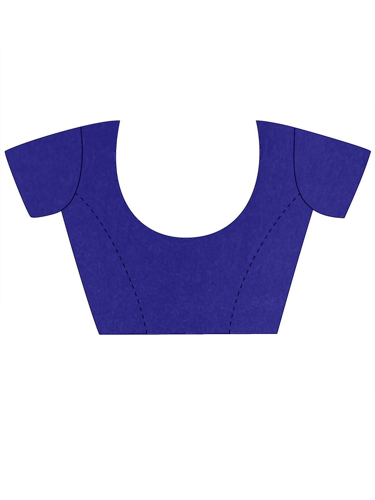 Unstitched navy blue crepe blouse piece with solid design