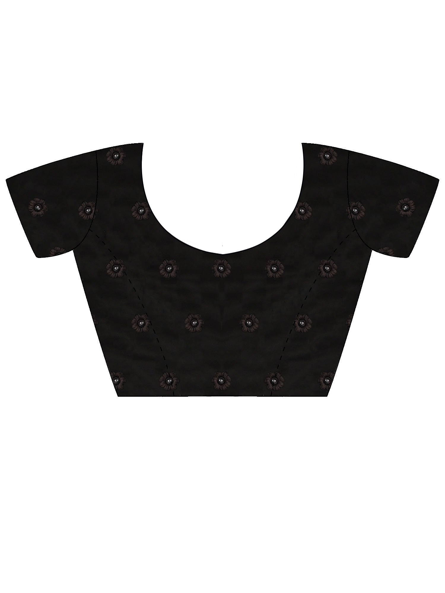 Unstitched black georgette blouse piece with embroidered design