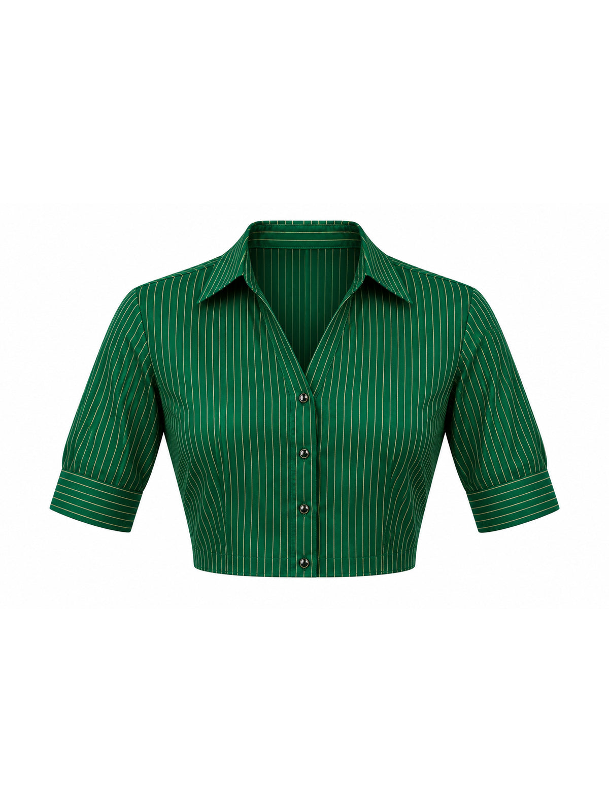 Unstitched green crepe blouse piece with solid design