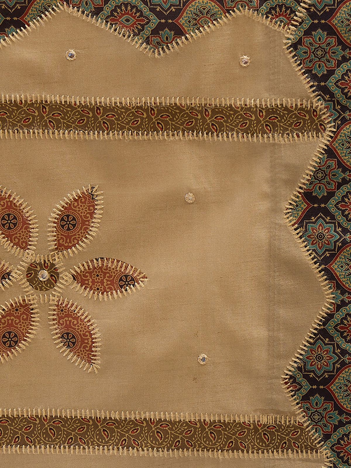 Light Brown silk blend saree view 1