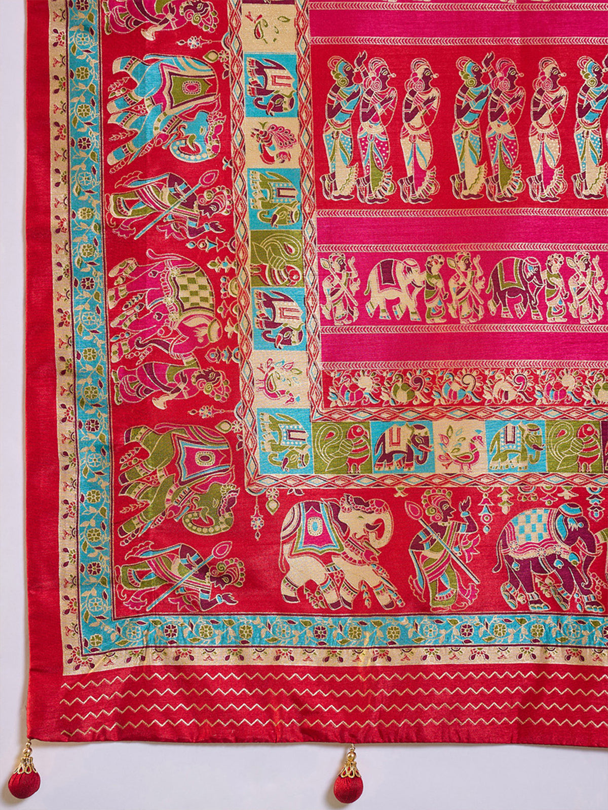 Red Silk Blend saree – detail view 5