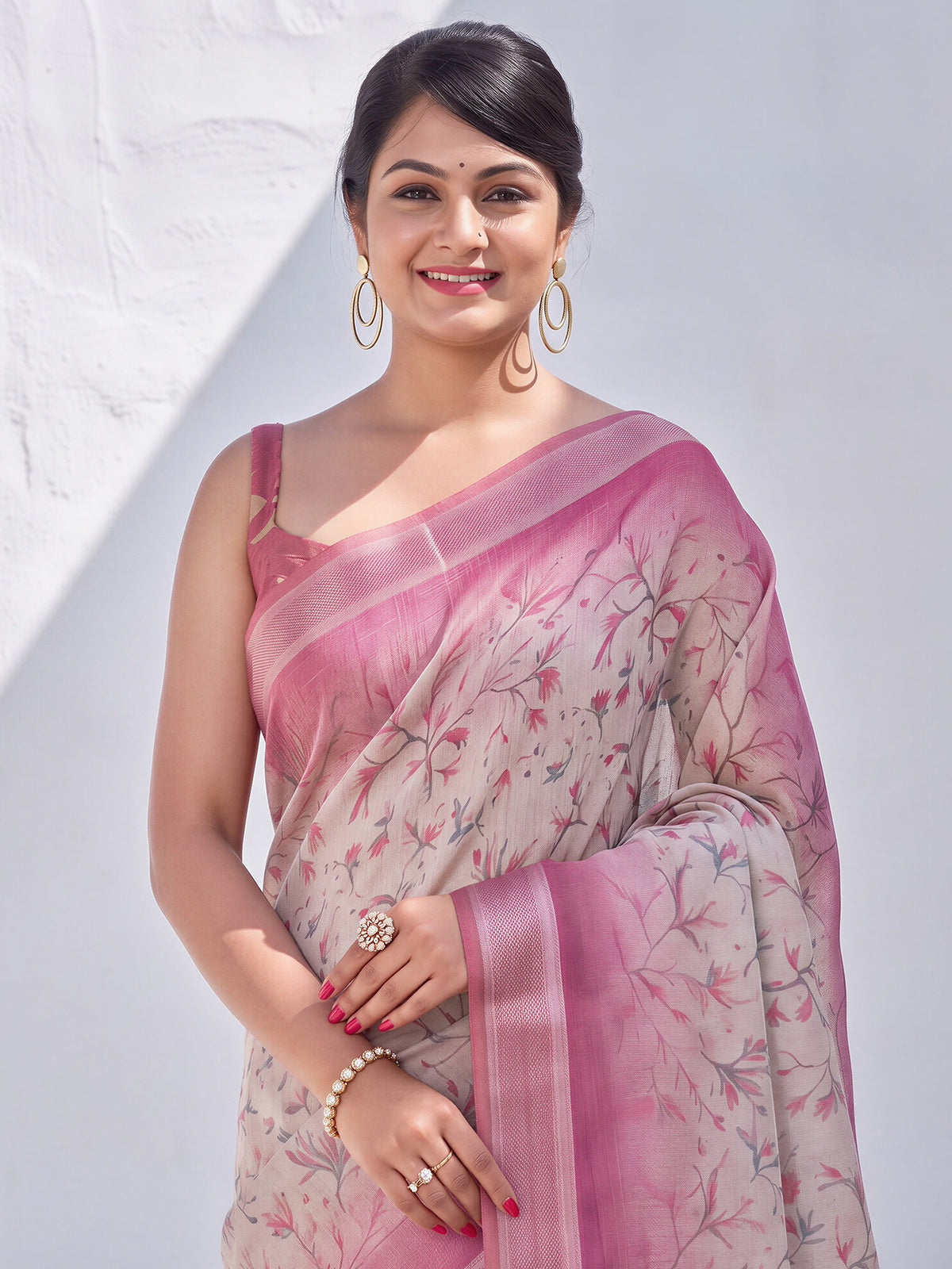 Grey Cotton Silk saree – detail view 3